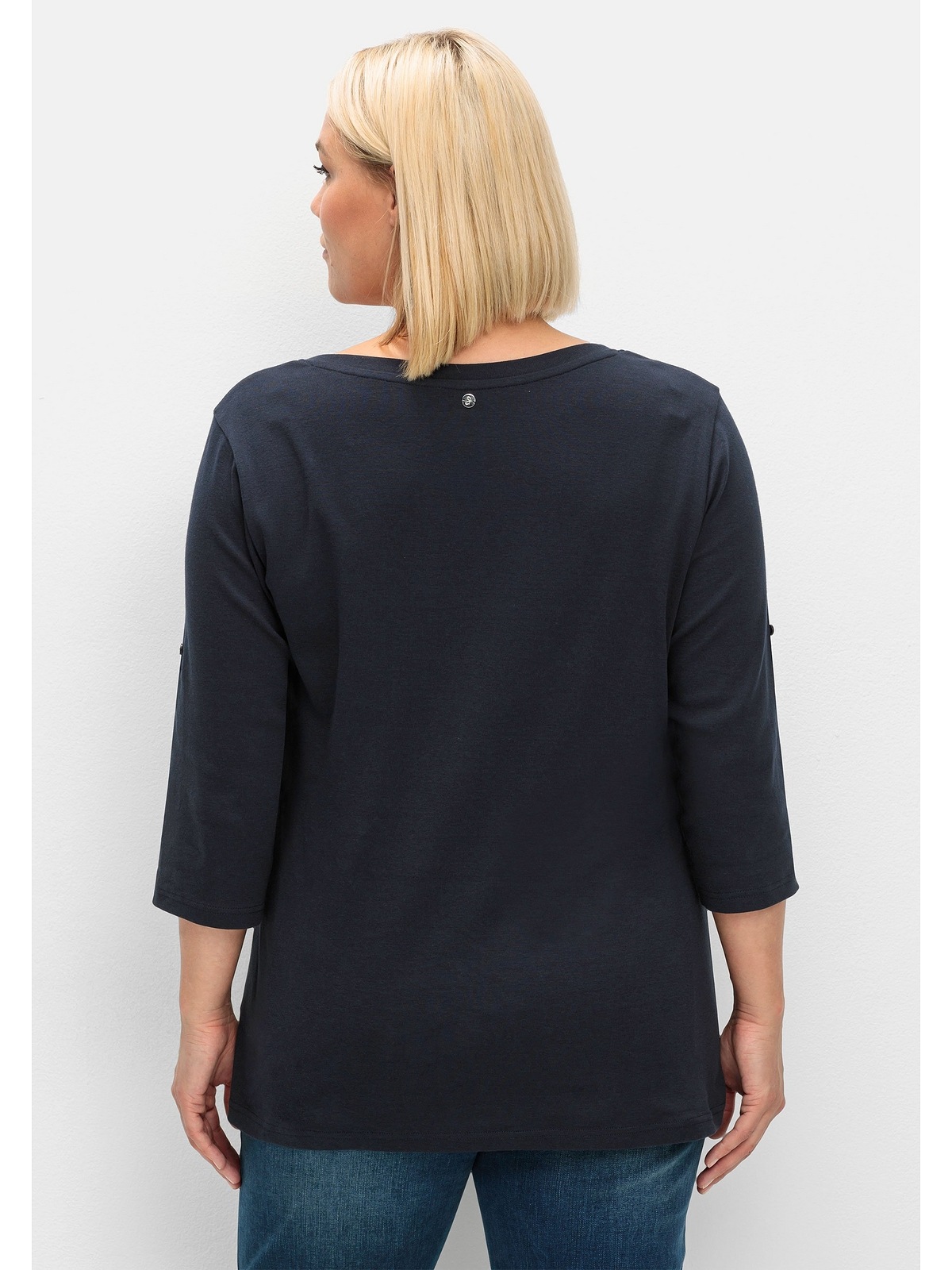 Sheego 3/4-Arm-Shirt »Große Größen«, aus reiner Baumwolle