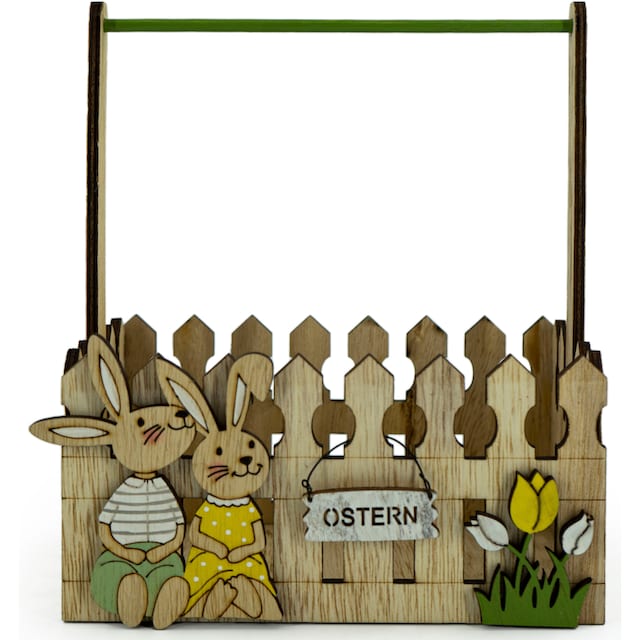 NOOR LIVING Osterfigur »Osterkörbchen«, Osterdekoration, Osterkorb aus Holz  kaufen | BAUR