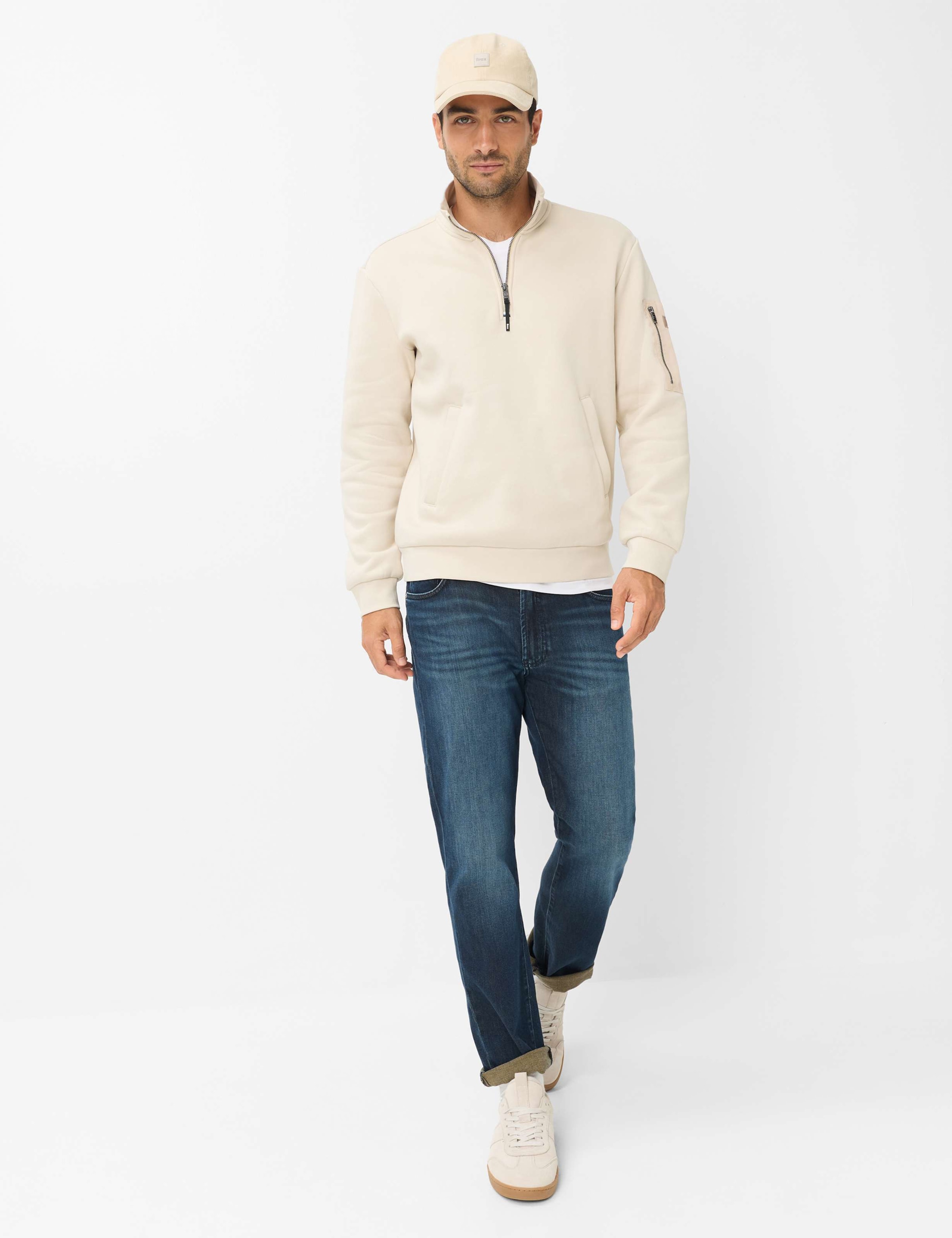 Brax Strickpullover »Style SION« Sweat: Troyer im Baumwollmix