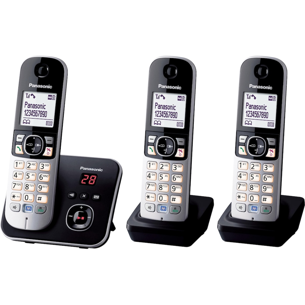 Panasonic Schnurloses DECT-Telefon »TG6823G Trio«, (Mobilteile: 3)