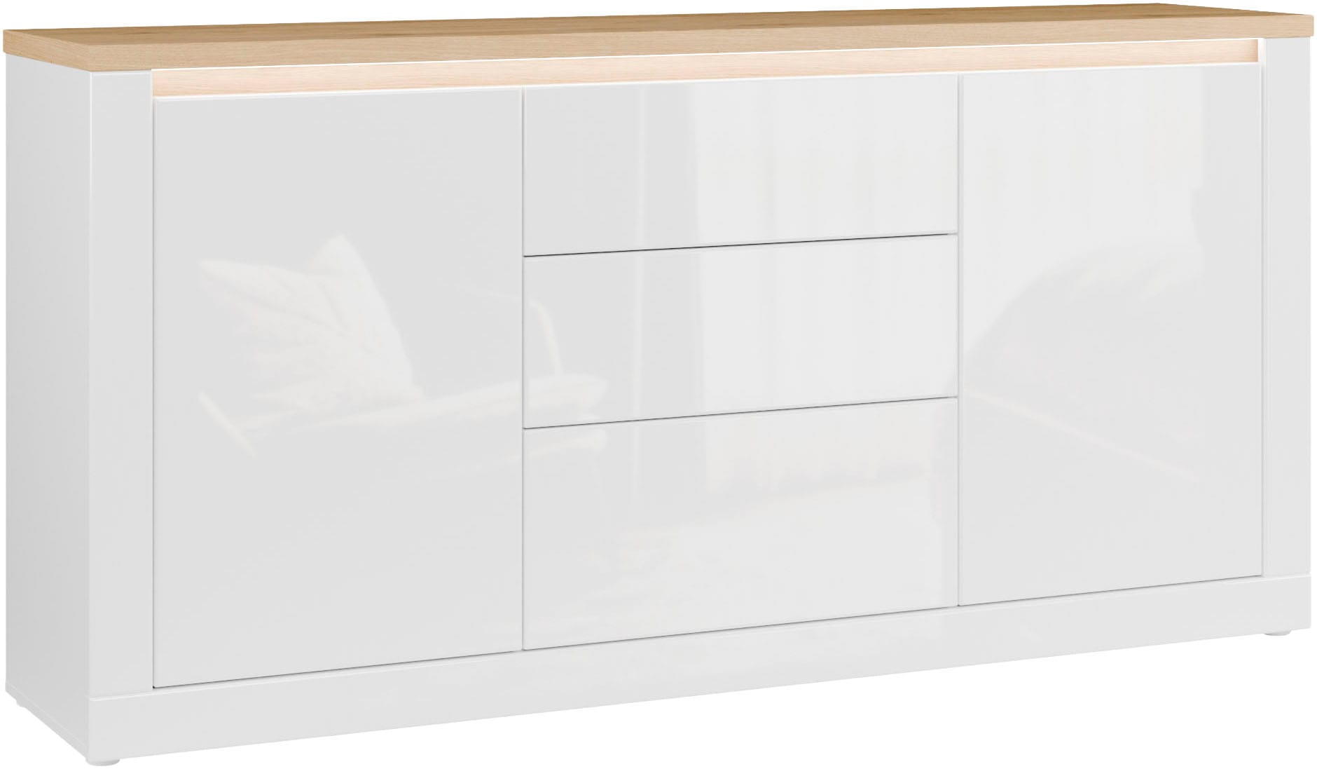 FORTE Sideboard "Sideboard 2T/3SK" B/H/T 181,1/89,8/41,6 cm, Front glänzend