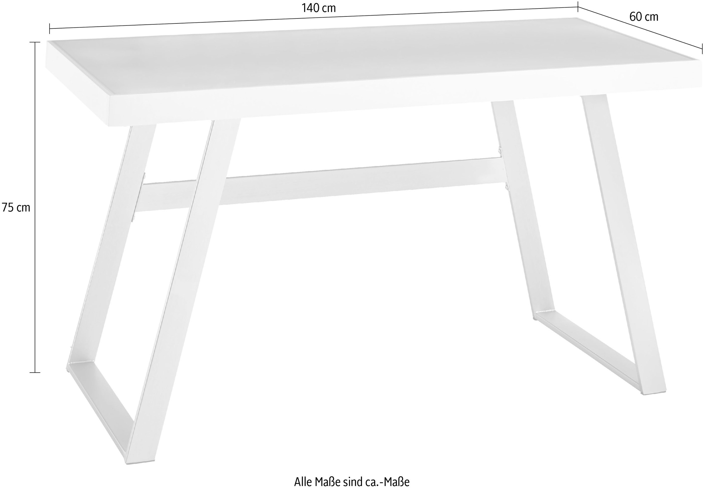 MCA furniture Schreibtisch »Tiflis«, mit RGB-LED Beleuchtung inkl. Fernbedienung, Breite 140 cm