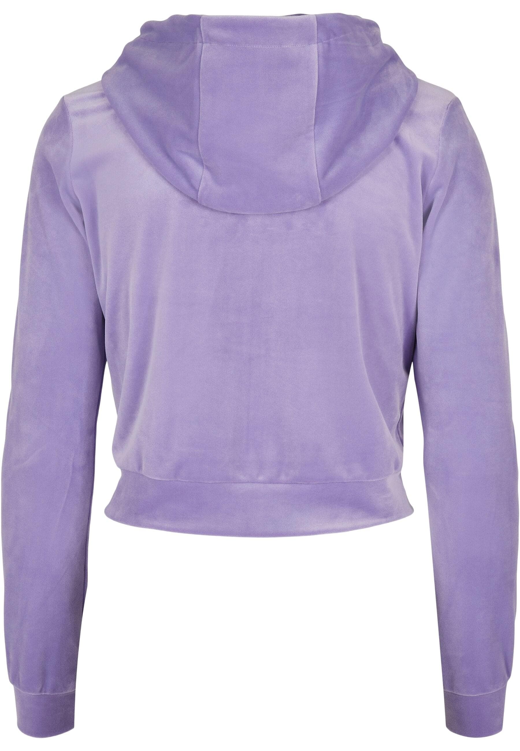 URBAN CLASSICS Sweatjacke »Urban Classics Damen Ladies Short Velvet Zip Hoody«