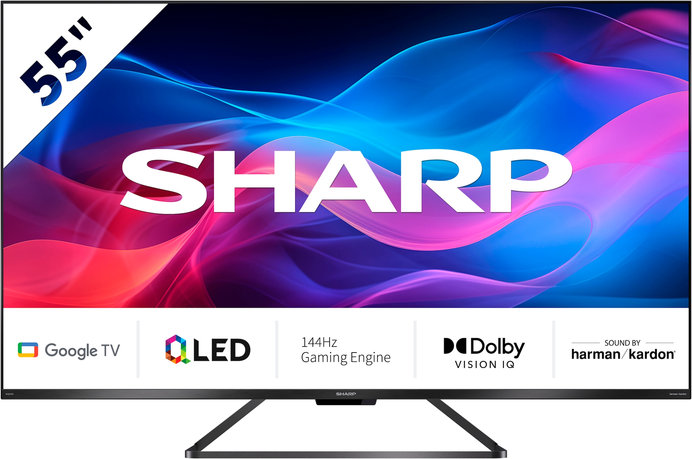 SHARP QLED-Fernseher "4T-C55GRx", 55 ′′, schwarz, Fernseher