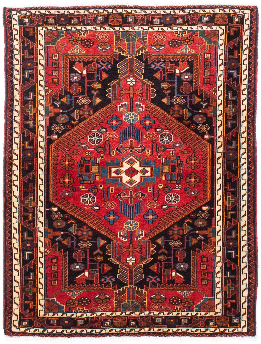 morgenland Orientteppich »Perser - Nomadic - 150 x 116 cm - dunkelrot«, rechteckig, Wohnzimmer, Handgeknüpft, Einzelstück mit Zertifikat