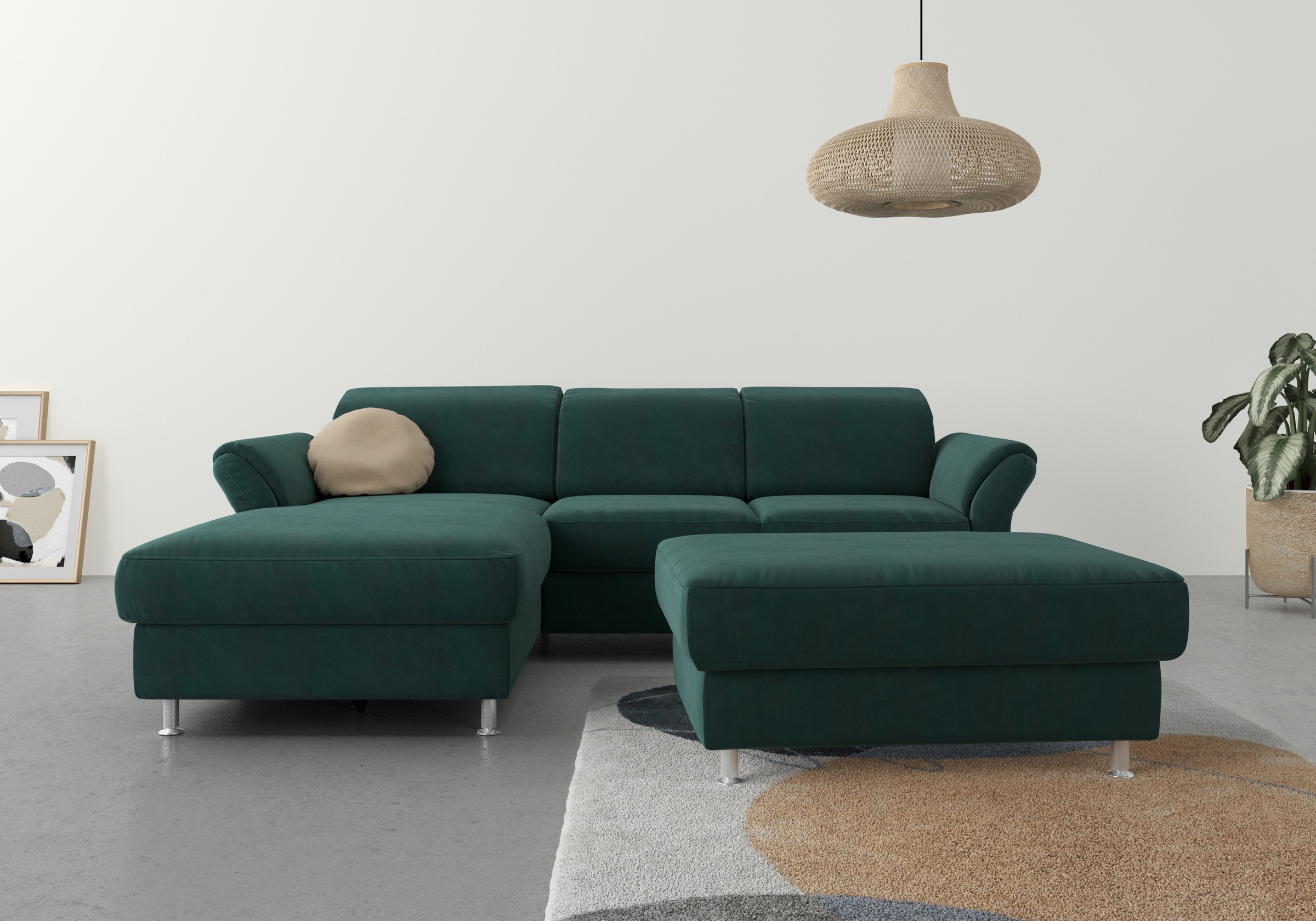 sit&more Ecksofa "Apulia L-Form" wahlweise Schlaffunktion, Bettkasten und Kopf- und Armteilverstellung