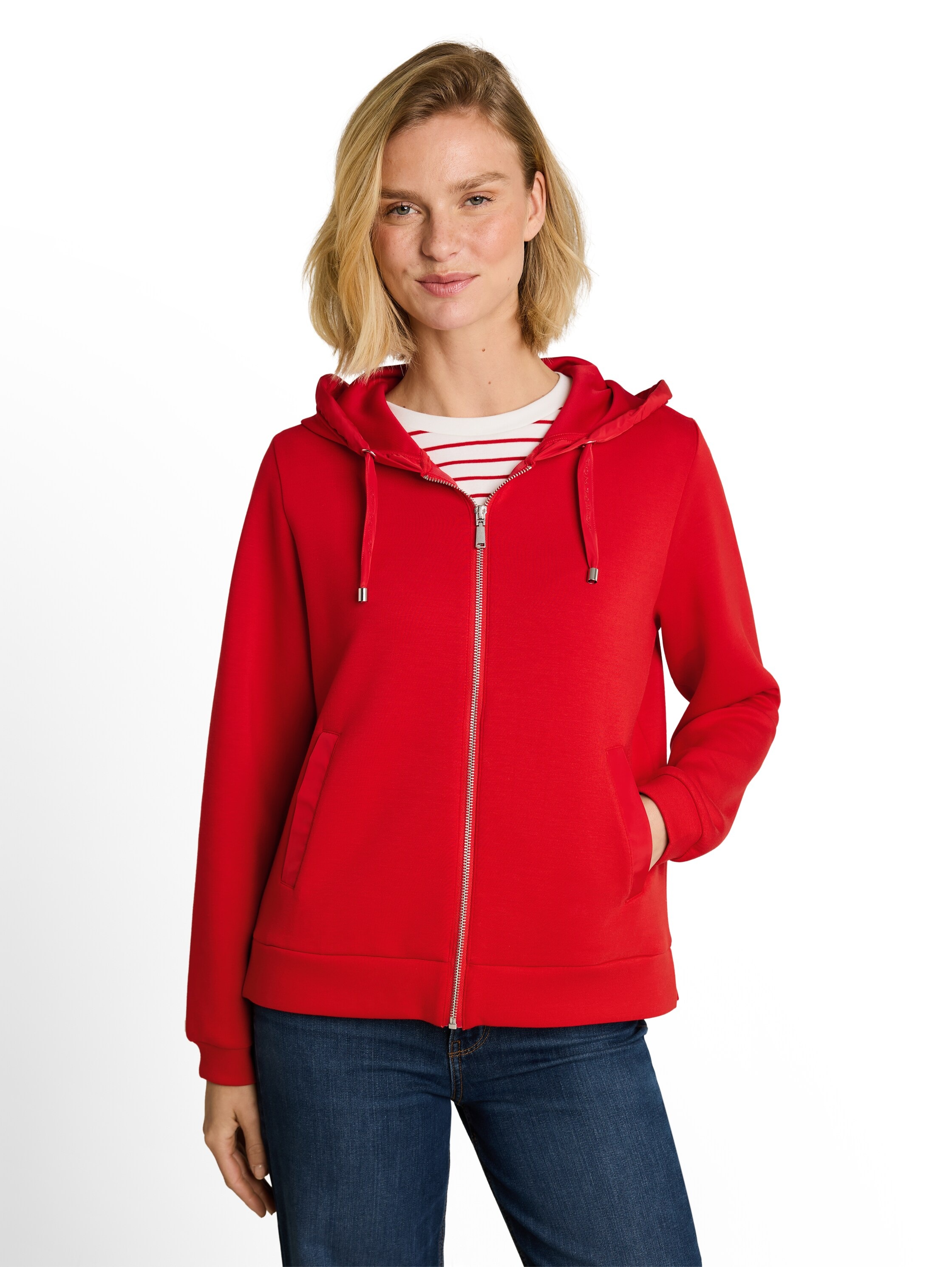 TOM TAILOR Kapuzensweatjacke "Regular" mit Viskose und Stretch