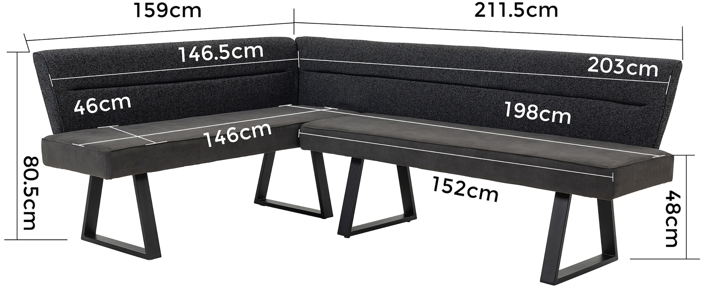 Duo Collection Eckbank »Alena« 1 Stk. tlg. beidseitig montierbar, Taschenfederkern