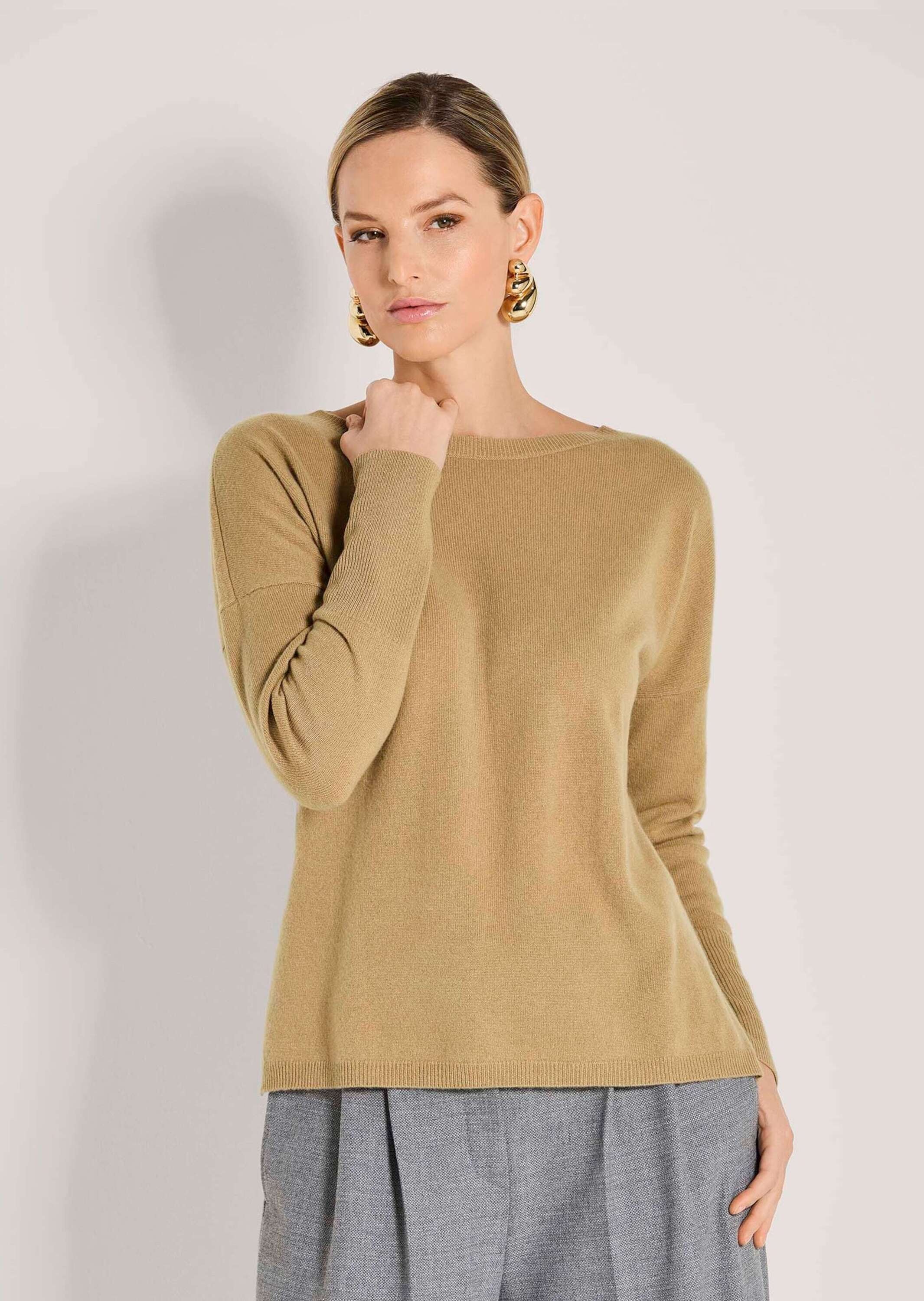 Thumbnail - MADELEINE Longpullover "Kaschmirpullover Schlichter Strickpullover mit U-Boot-Ausschnitt"