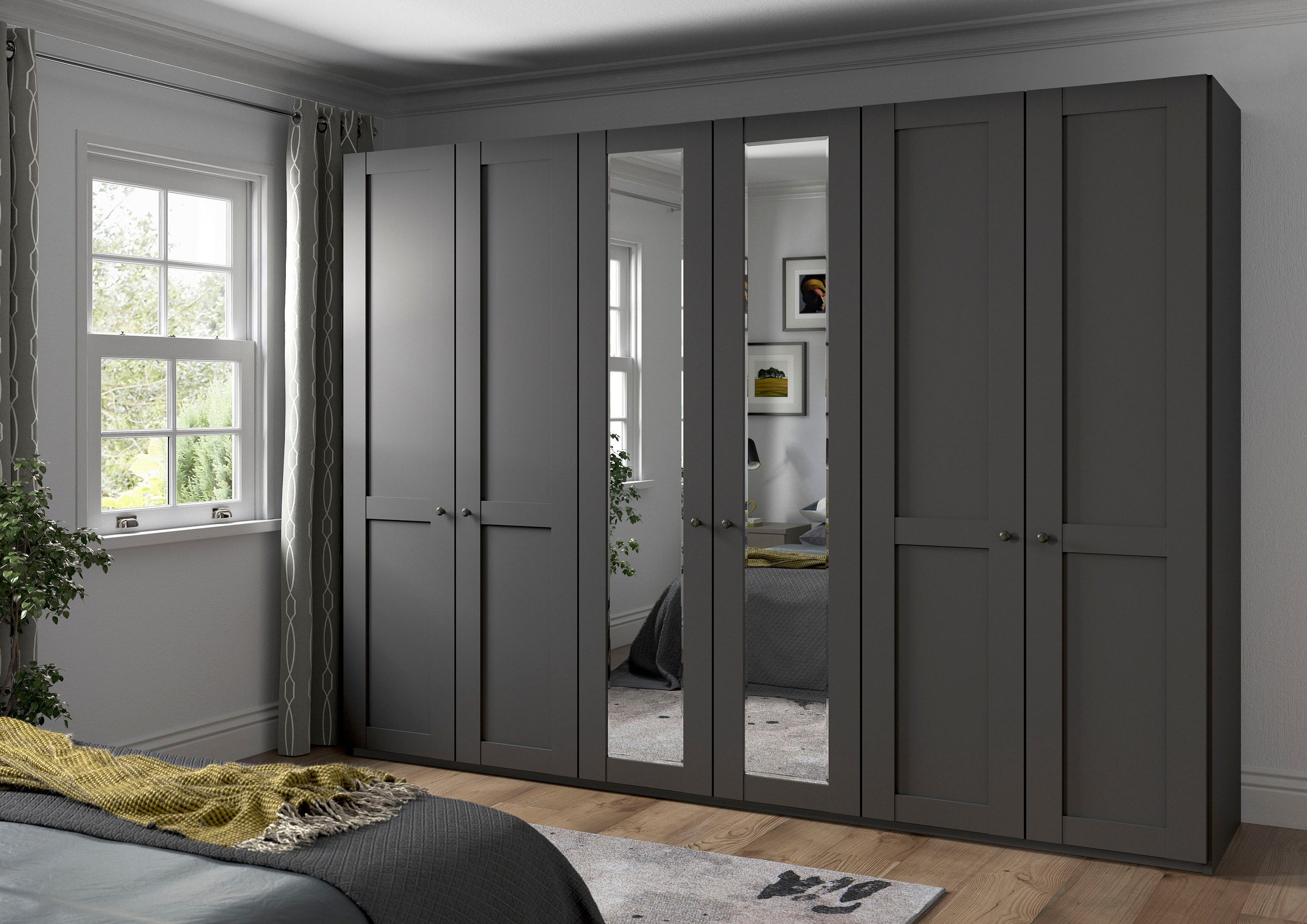WIEMANN Drehtürenschrank »Göteborg, mit 95° Öffnungswinkel, Made in Germany«, inkl. Spiegel und Türendämpfung, moderner Landhausstil