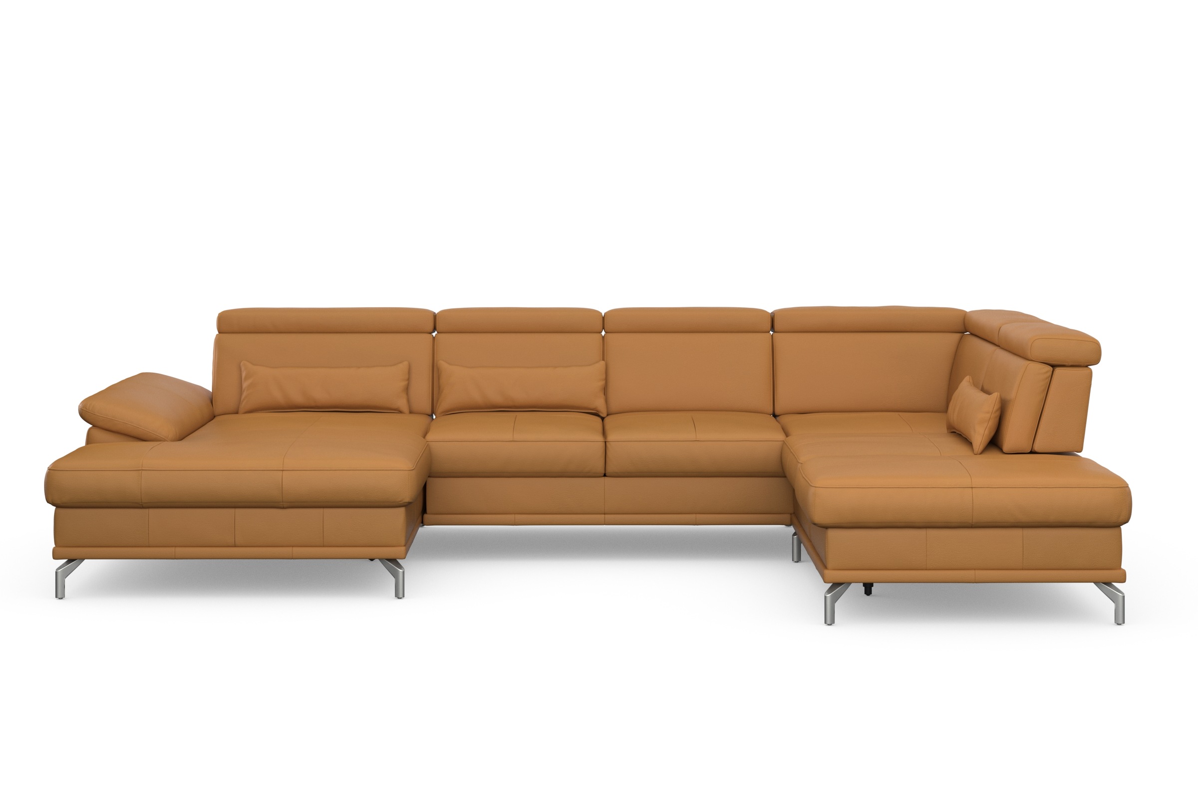 sit&more Wohnlandschaft »Cabrio U-Form, mit Sitztiefenverstellung, Arm- und Kopfteilverstellung«, 3 Nierenkissen, Federkern, optional Bettfunktion und Stauraum