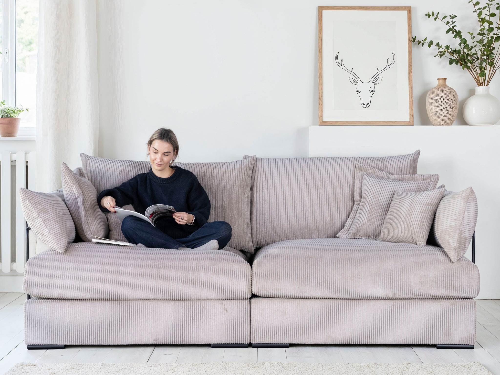 Home affaire Big-Sofa "Casa, Breite 190 cm" Mega-Sofa, in Cord oder Chenill günstig online kaufen