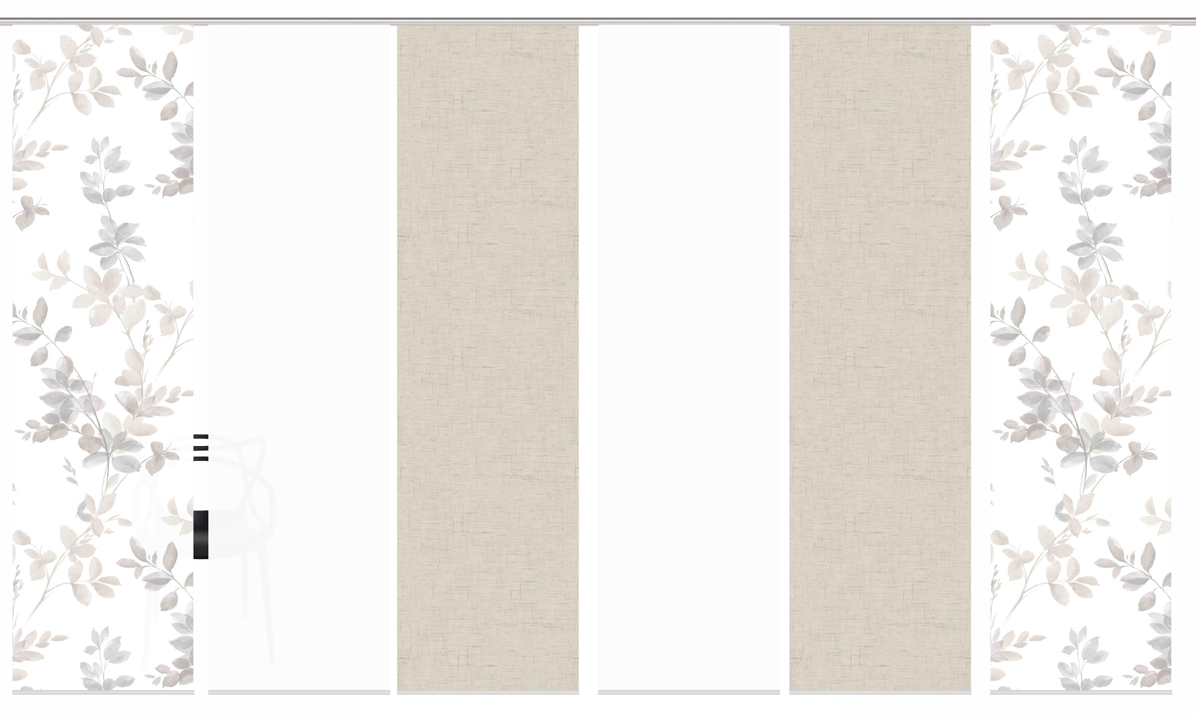 HOME WOHNIDEEN Schiebegardine »6er SET«, (6 St.), Schiebevorhang Digidruck 6er Set AYLA