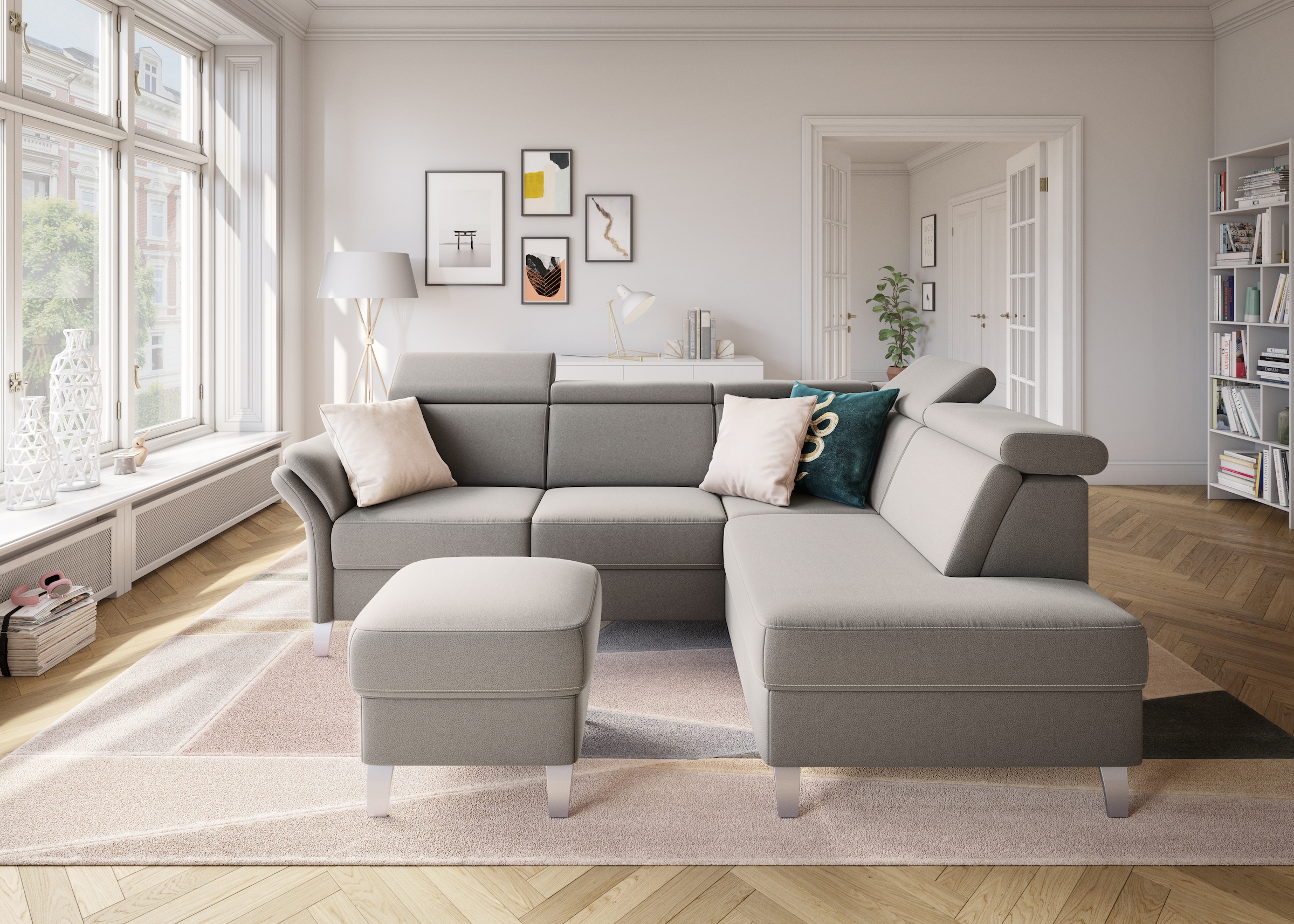 sit&more Ecksofa "Vincenzo L-Form" inklusive Kopfteilverstellung, optional Schlaffunktion & Bettkasten