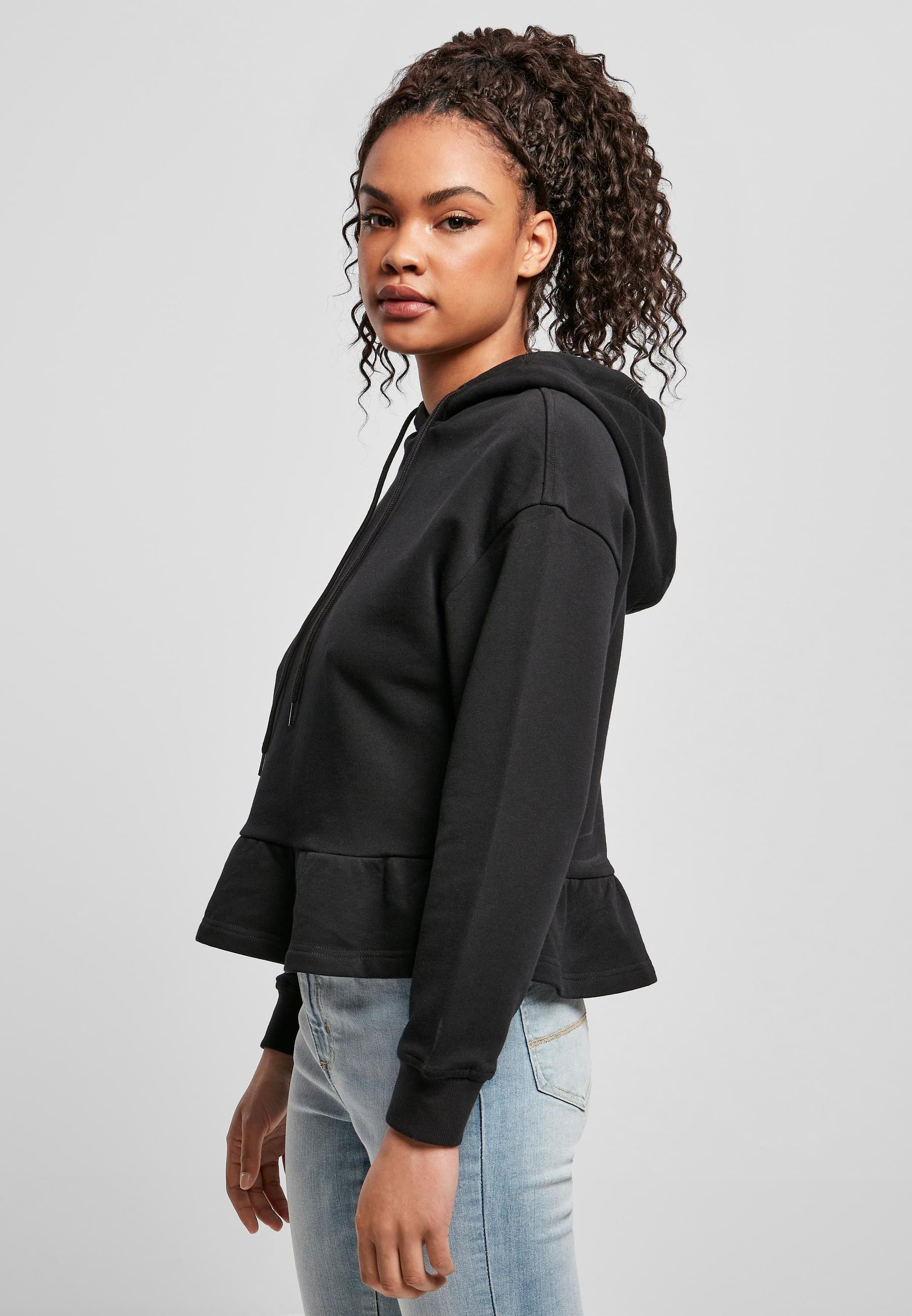 URBAN CLASSICS Kapuzenpullover »Urban Classics Damen Ladies Organic Volants Hoody«, (1 tlg.)