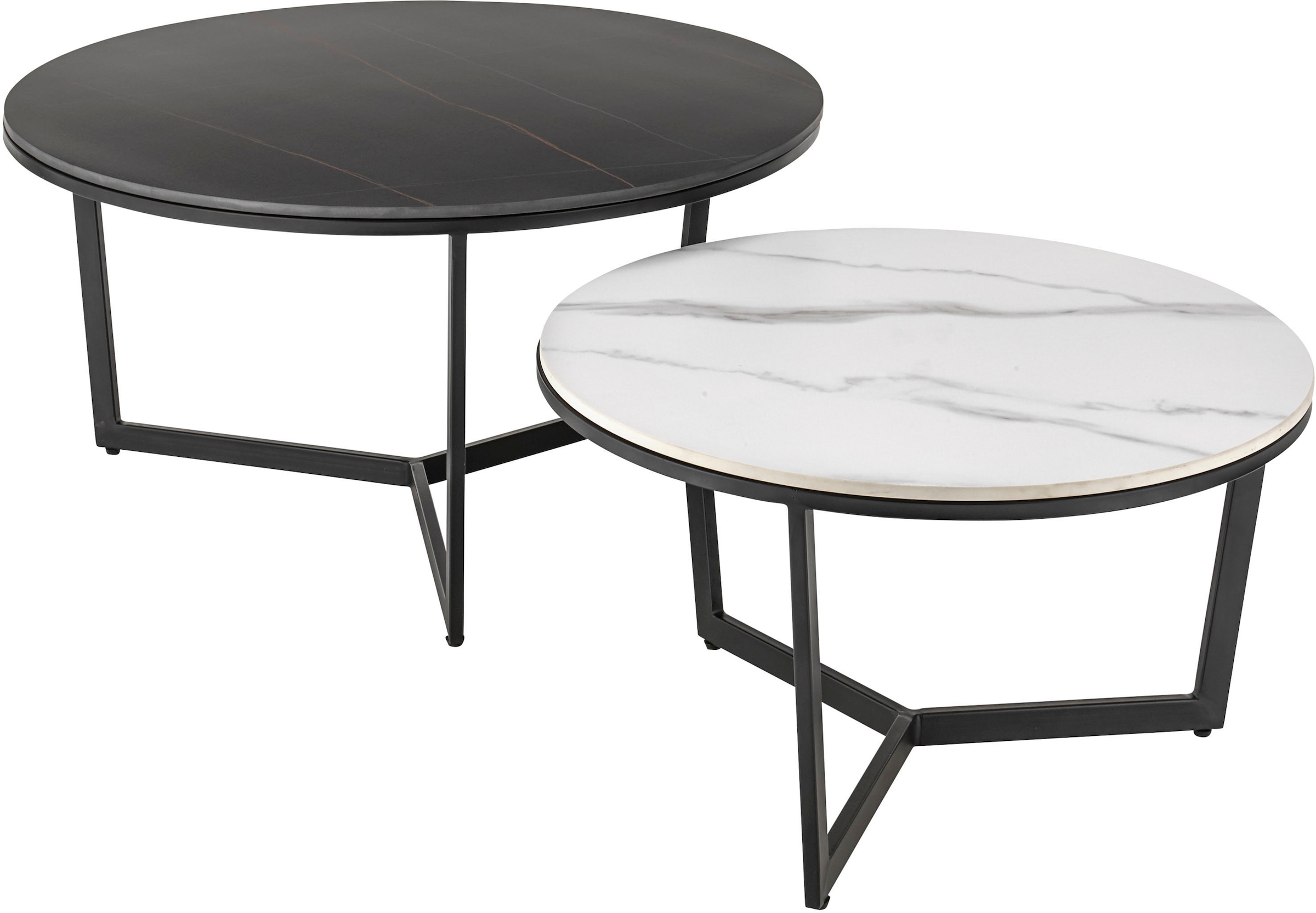 Stolkom Couchtisch »Harper«, 2-er Set Keramik, Tisch marmorisiert