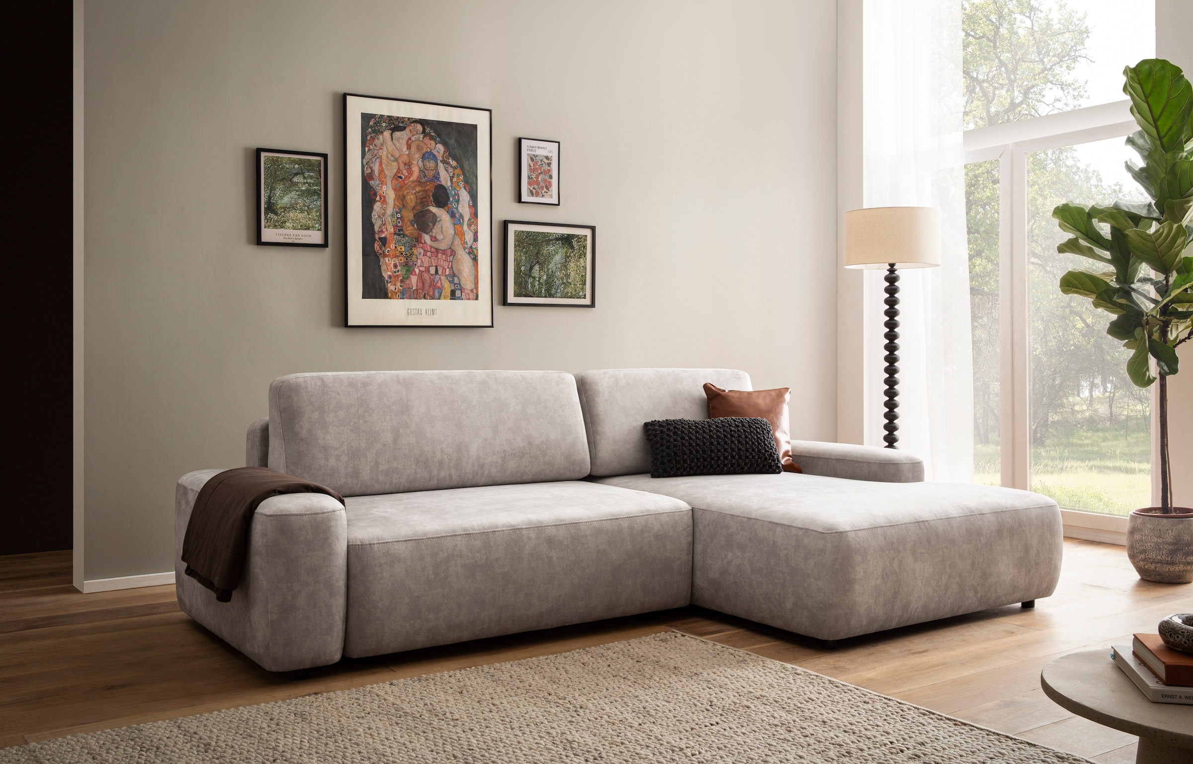 Home affaire Ecksofa "TORGE (264cm), Schlafsofa in Cord, Samtvelours o Stru günstig online kaufen