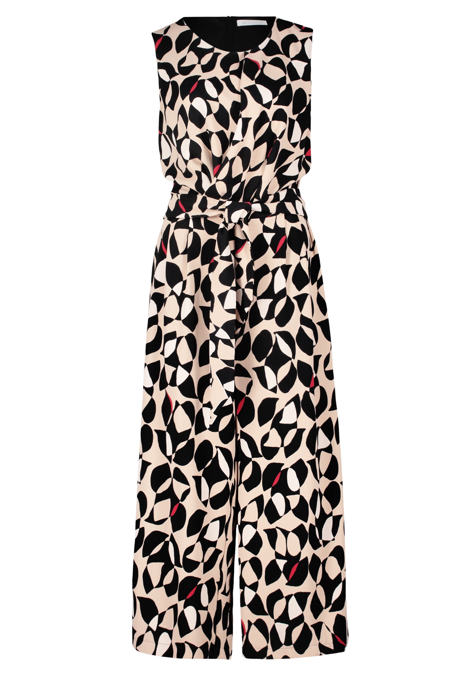 Betty&Co Overall »Betty & Co Jumpsuit mit Bindegürtel«, (1 tlg.), Falten