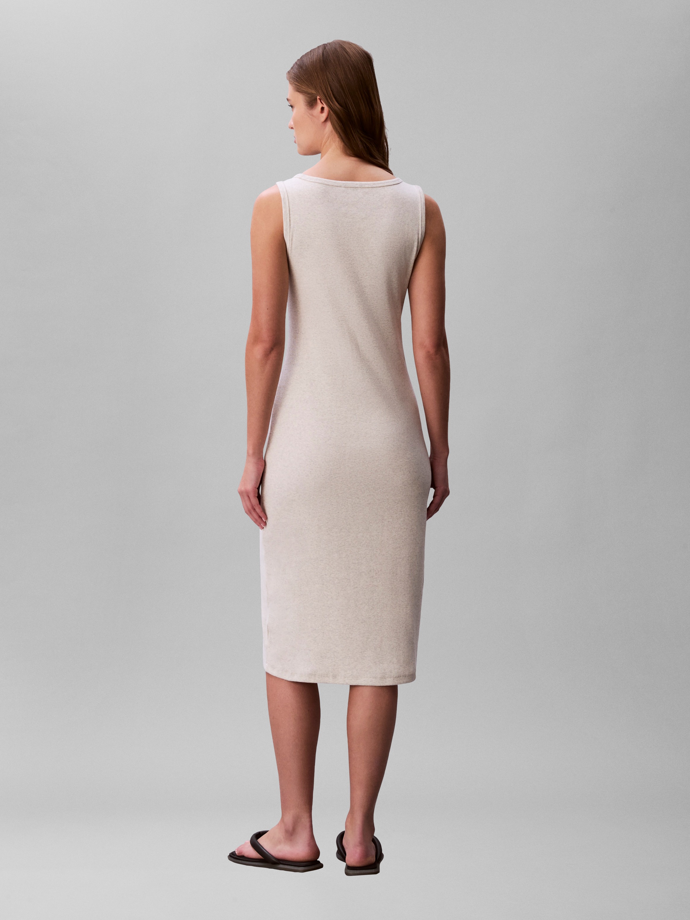 Calvin Klein Jeans Minikleid "BABY RIB WOVEN LABEL" Ohne Tasche Figurbetont günstig online kaufen