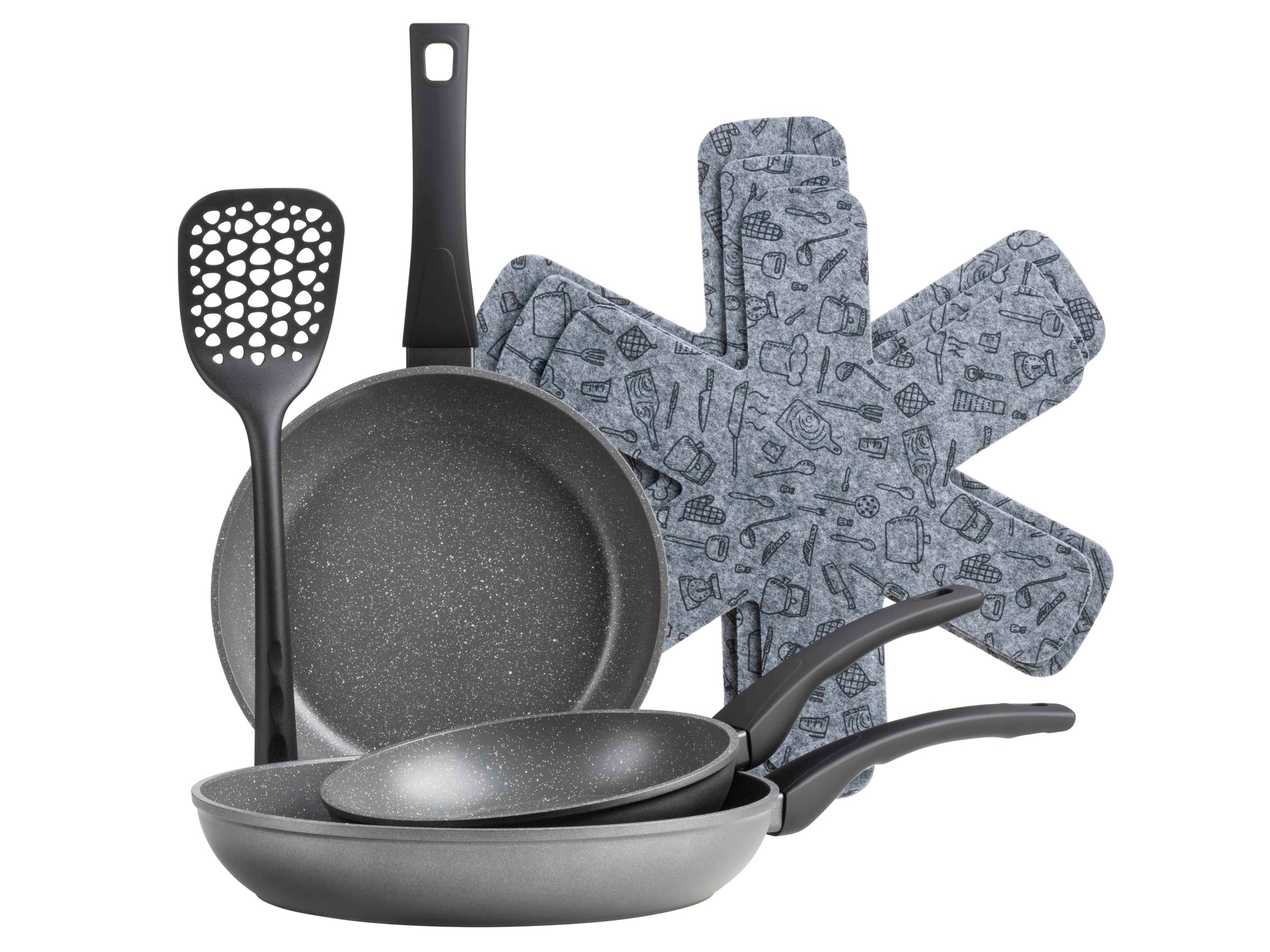 Mäser Schwarz Pfannen-Set "Leonis" Aluminium Set 7 Tlg. von Baur