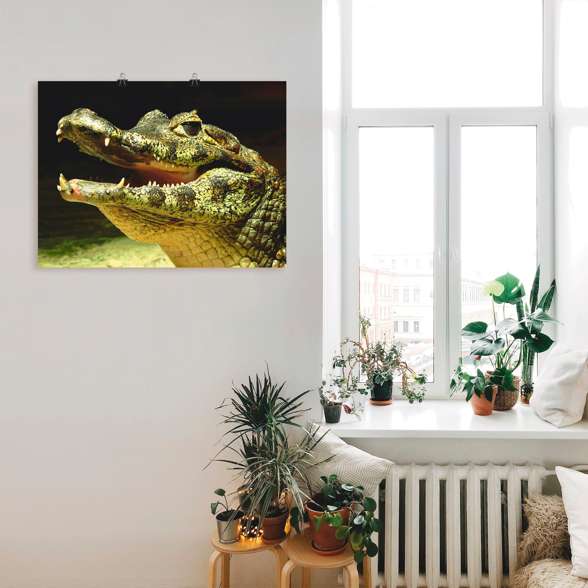Artland Wandbild »Ein lächelndes Krokodil«, Wassertiere, (1 St.), als Poster, Wandaufkleber in verschied. Größen