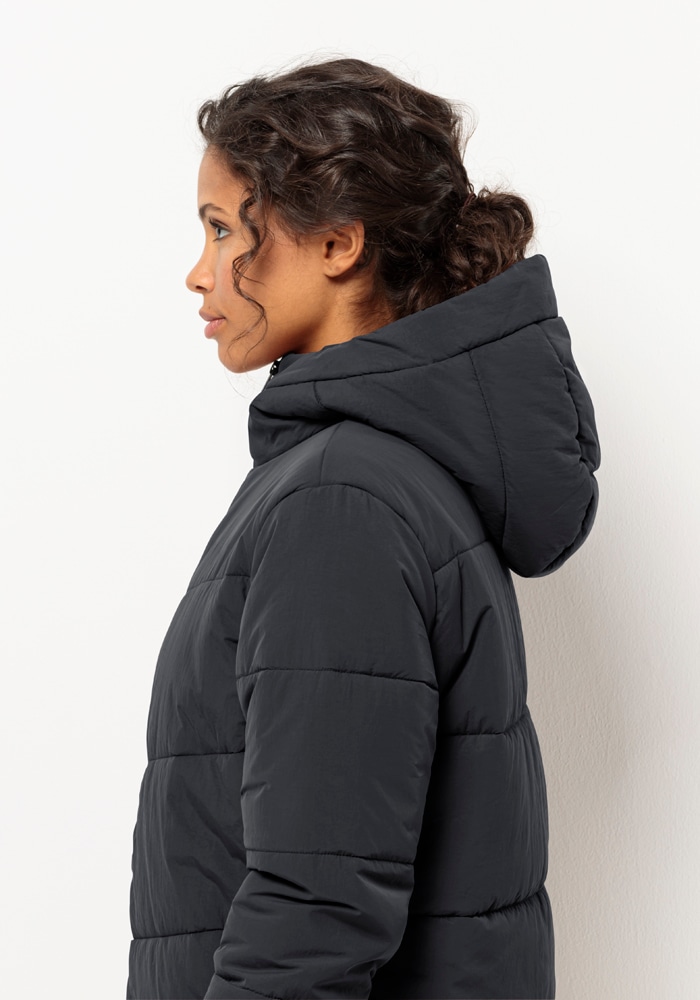 Jack Wolfskin Funktionsjacke »KAROLINGER LONG JKT W«, mit Kapuze