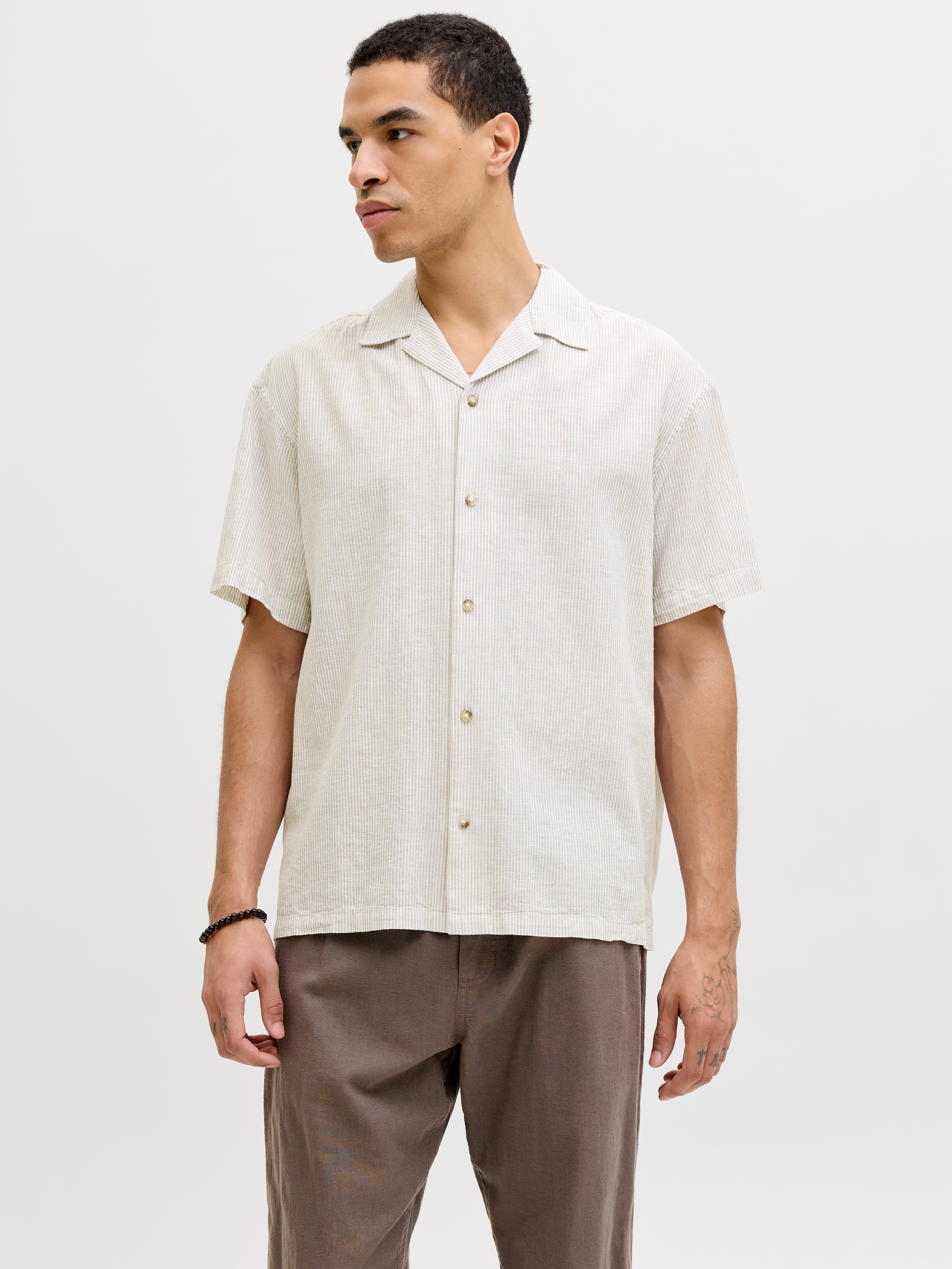 Jack & Jones Kurzarmhemd "JJESUMMER LINEN BLEND RESORT SHIRT SS SN" Baumwol günstig online kaufen