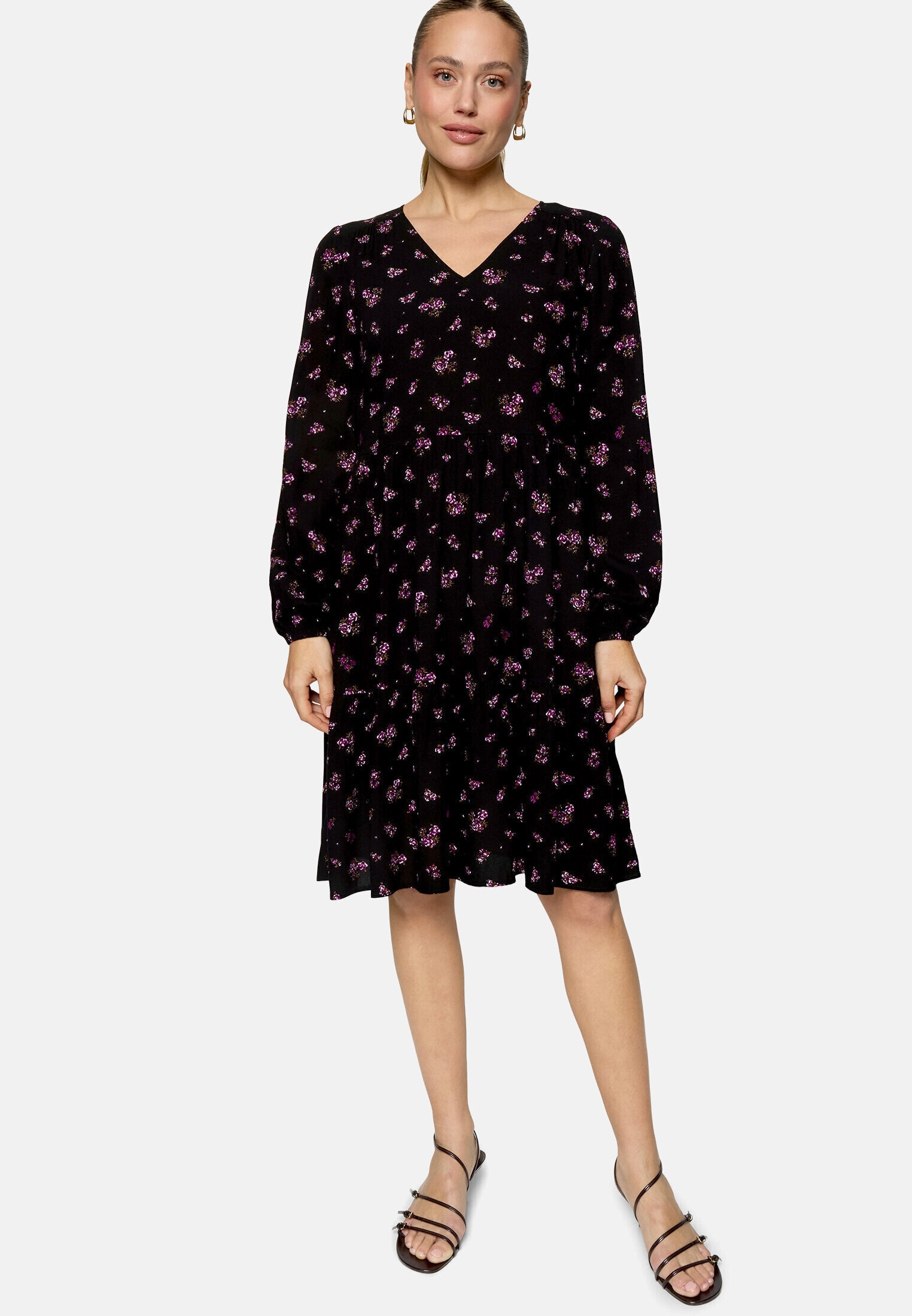Zero Sommerkleid »Damen mit Blumen« drapiert / gerafft