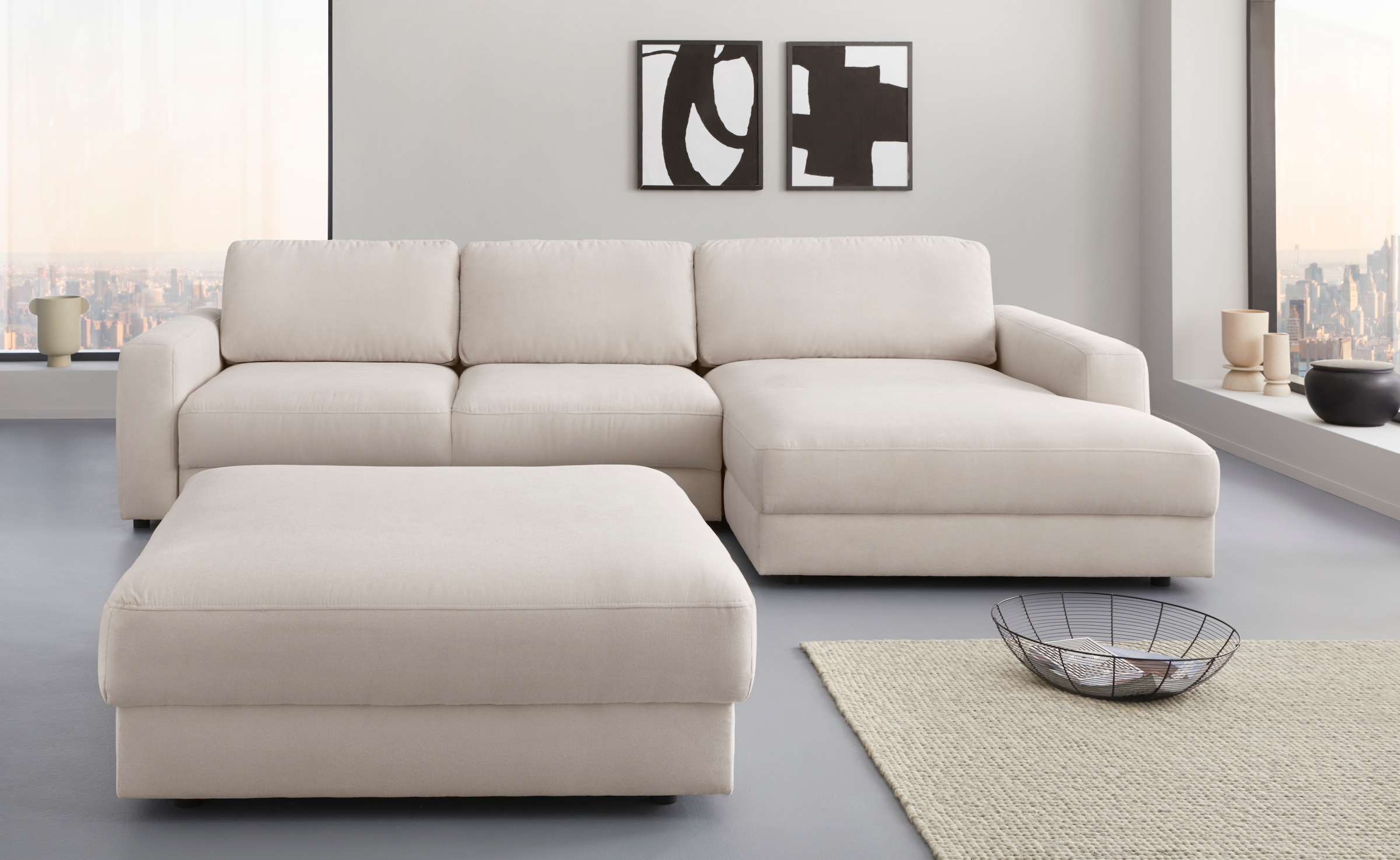 Places of Style Ecksofa »Bloomfield, bequem und elegant, OTTOs Choice, L-Form«, wahlweise mit Bettfunktion und Bettkasten