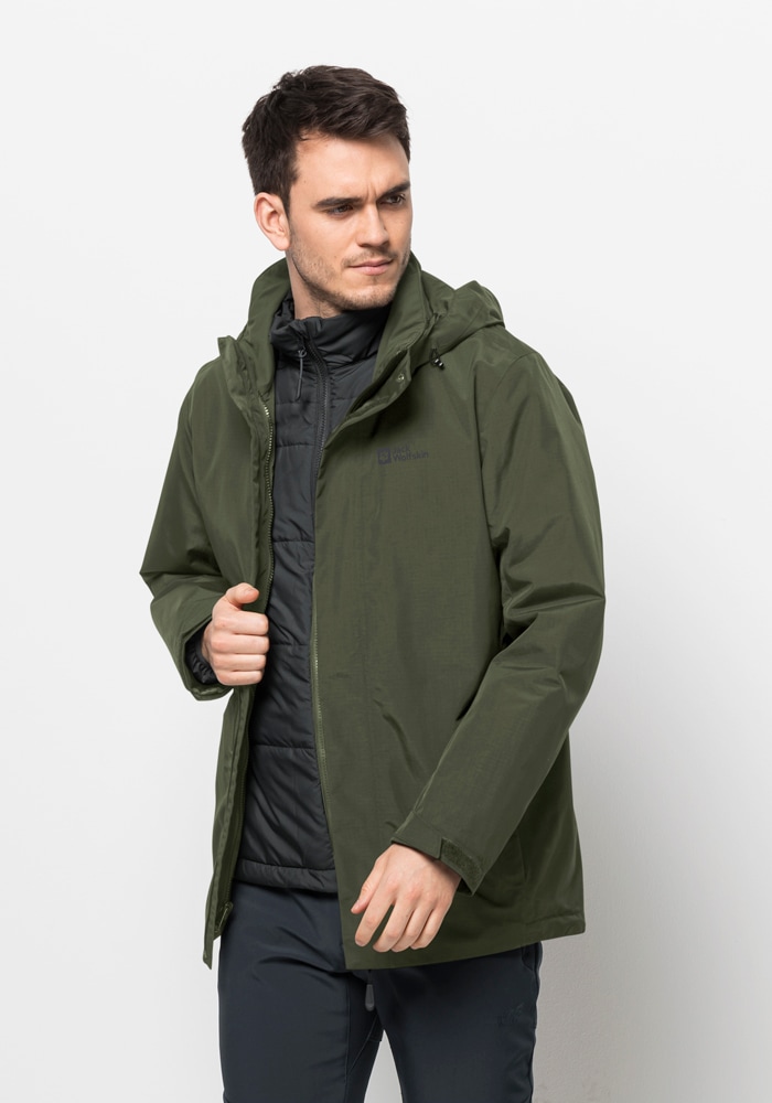 Jack Wolfskin 3-in-1-Funktionsjacke "BERGLAND 3IN1 JKT M", mit Kapuze