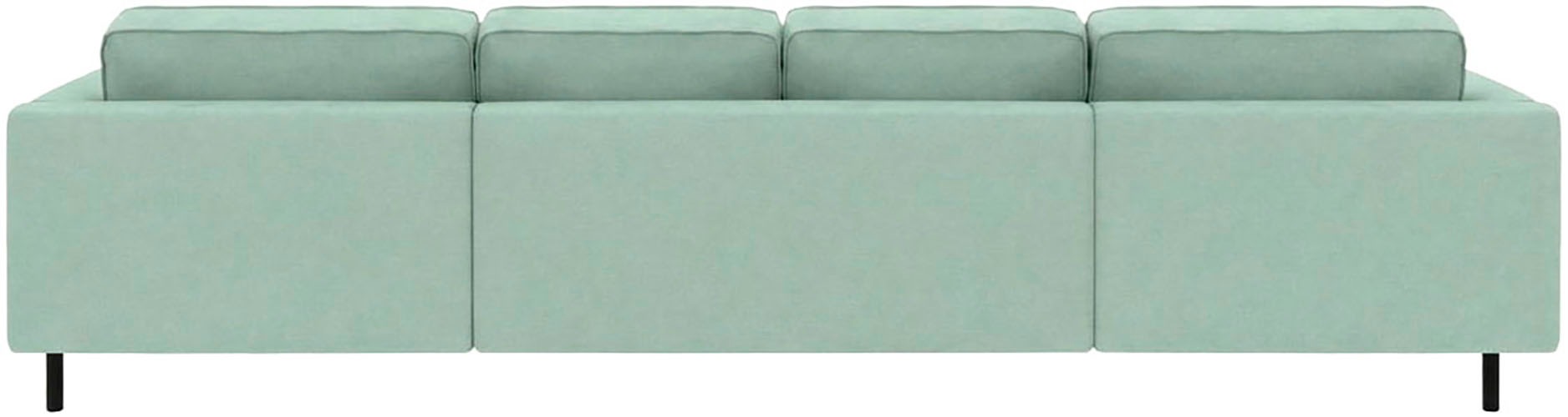 Home affaire Wohnlandschaft »Booster II, whlw. mit Schlaffunktion & Bettkasten, Fuß schwarz« Sofa in U-Form, Breite 305 cm, in Cord oder Struktur LEO o. LINO