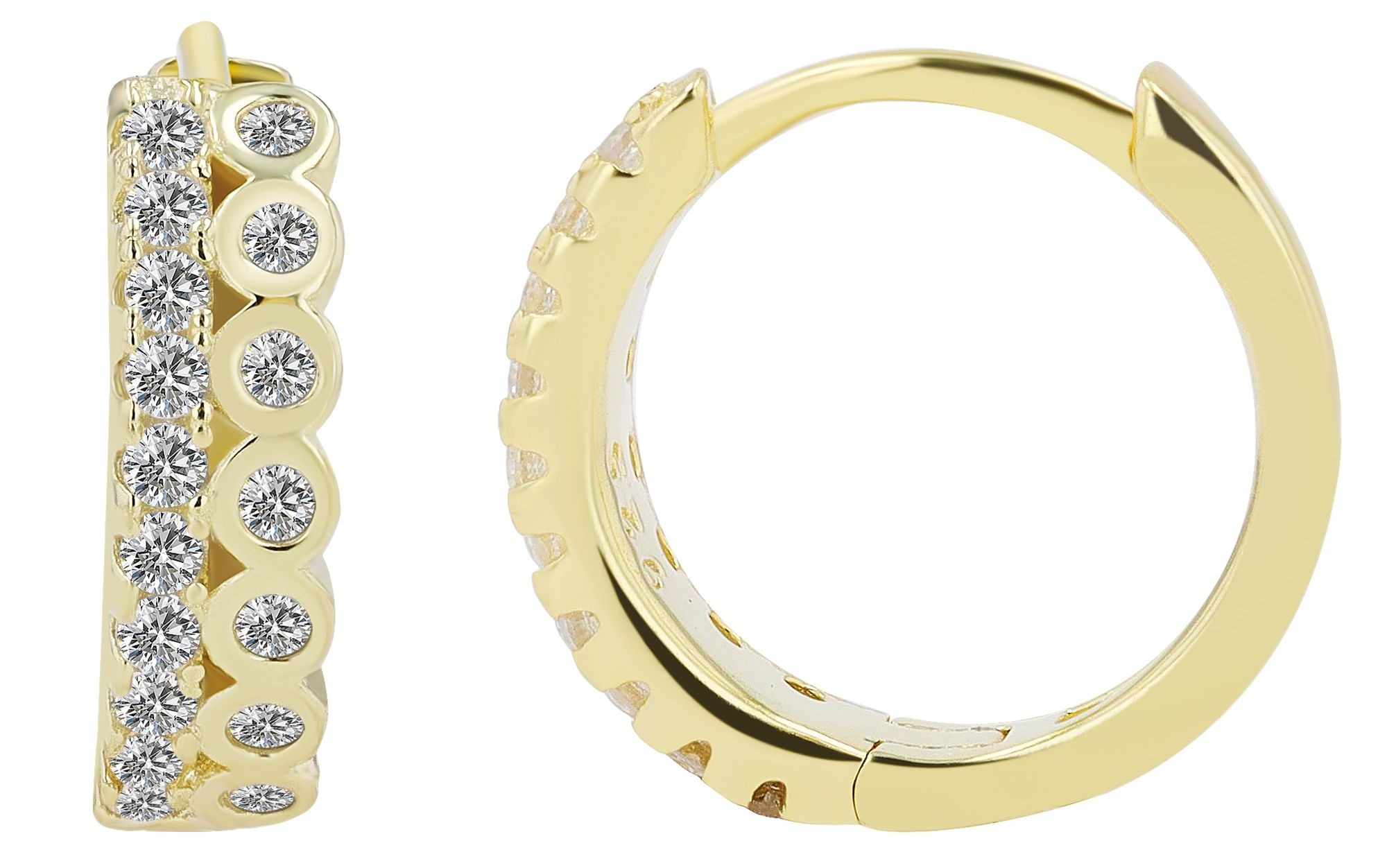 Adelia´s Klappcreolen »Damen Ohrringe – Klappcreole aus 925 Silber mit Zirkonia« Ein kleines Geschenk mit großer Wirkung