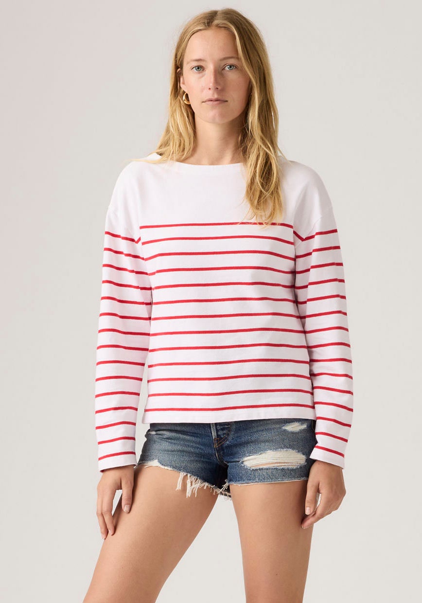 Levis Langarmshirt "MARIN STRIPE TOP" Saum mit kurzen Seitenschlitzen günstig online kaufen