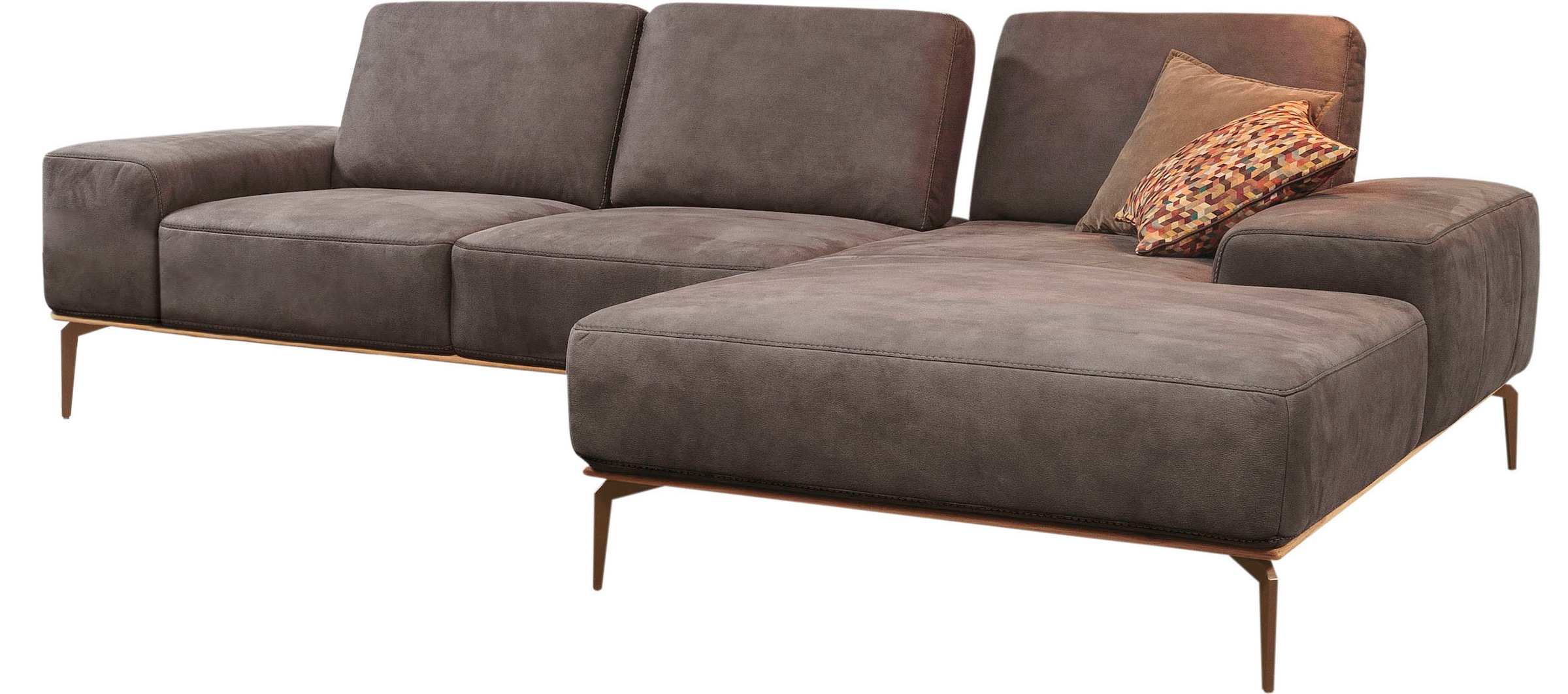 W.SCHILLIG Ecksofa "run", mit Holzsockel, Füße in Bronze pulverbeschichtet, günstig online kaufen