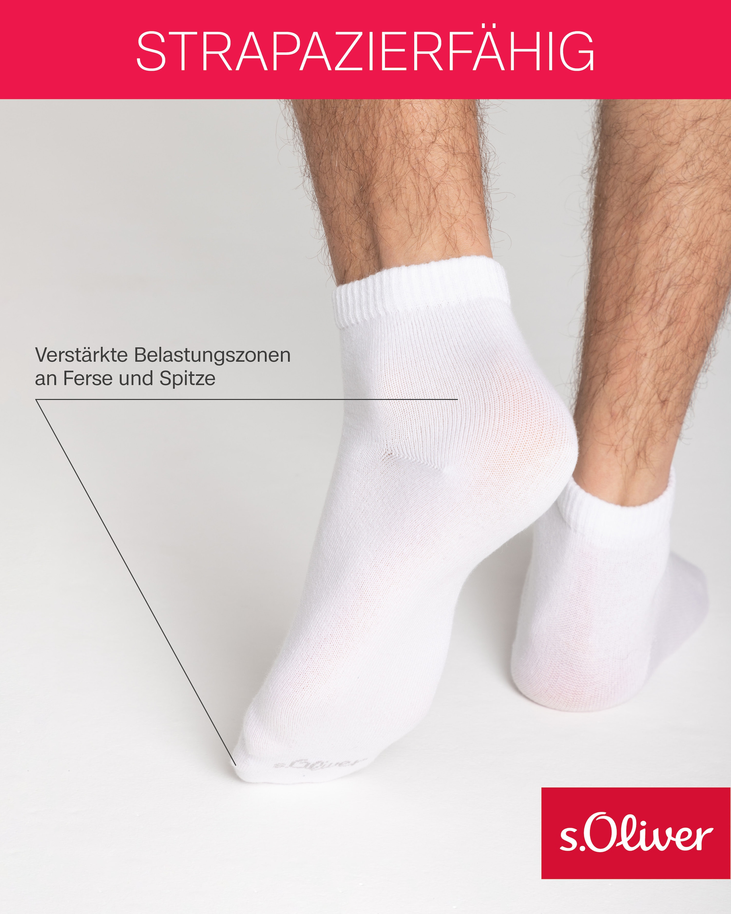 s.Oliver Kurzsocken »essentials«, (8 Paar), mit pflegeleichtem Materialmix
