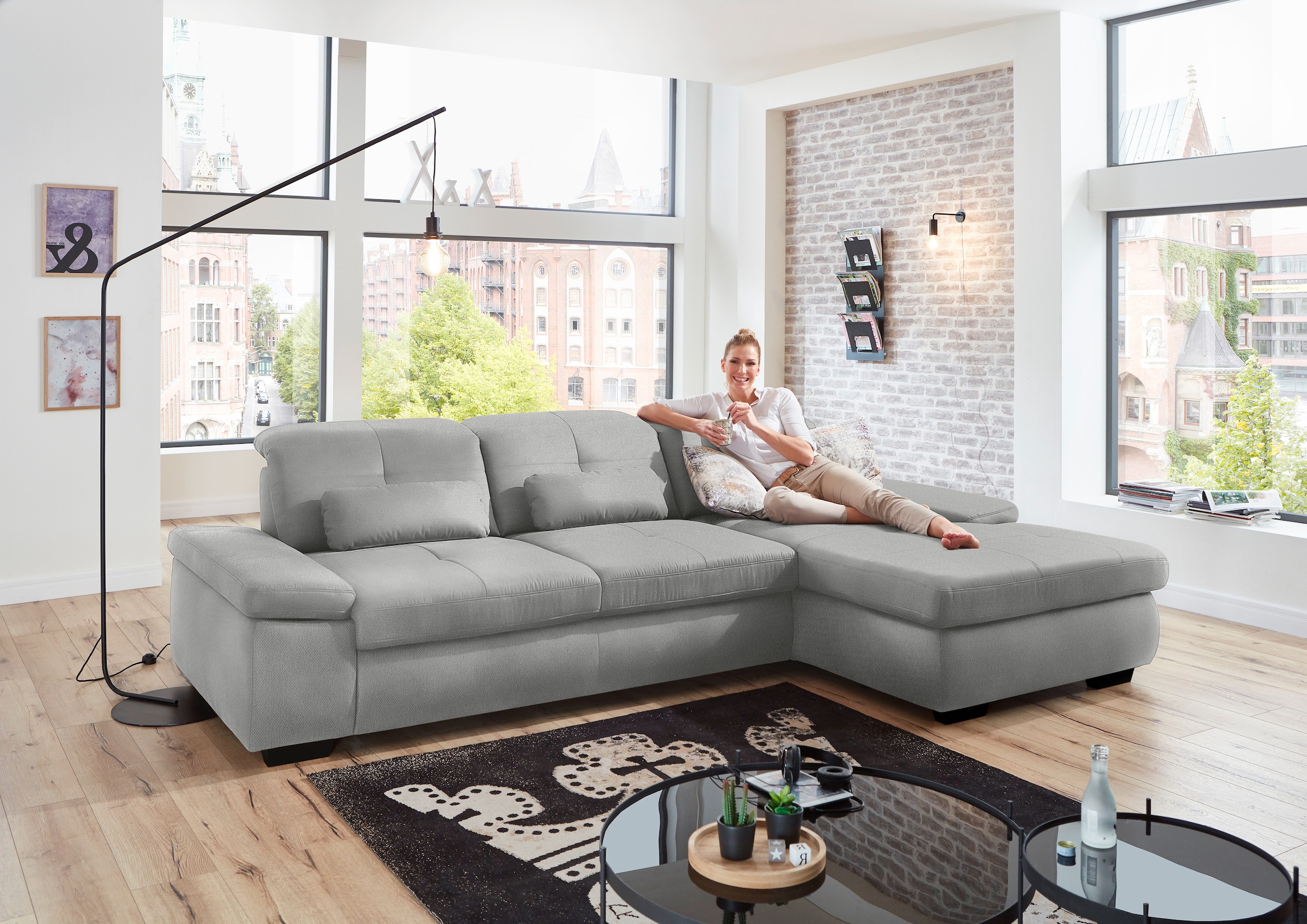 Die PlanBar Ecksofa "MP-IN16012 L-Form, mit Kaltschum-Polsterung", inkl. Si günstig online kaufen