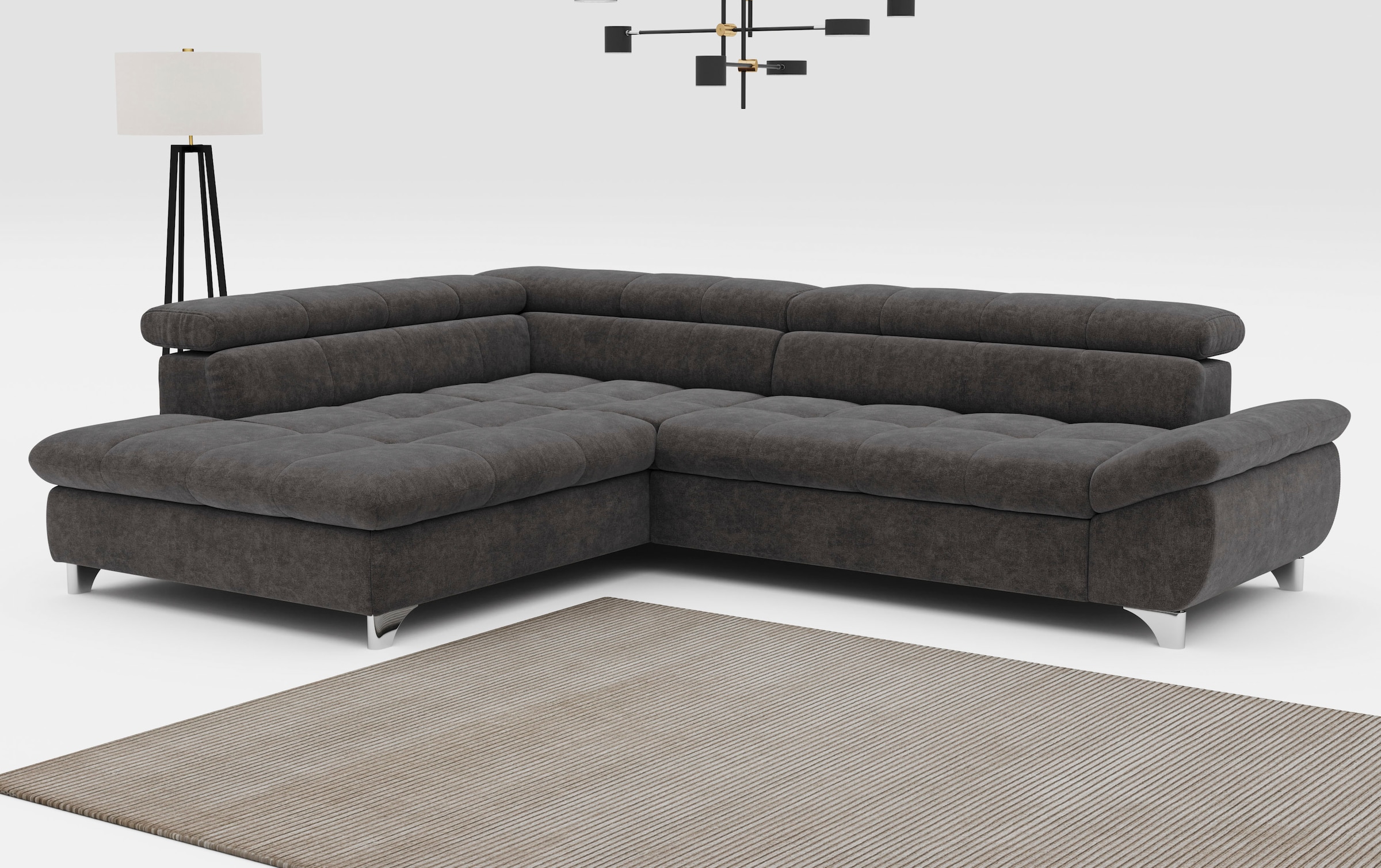 COTTA Ecksofa "Gemini L-Form, B: 312 cm" mit Kopfteilverstellung, optional Schlaffunktion