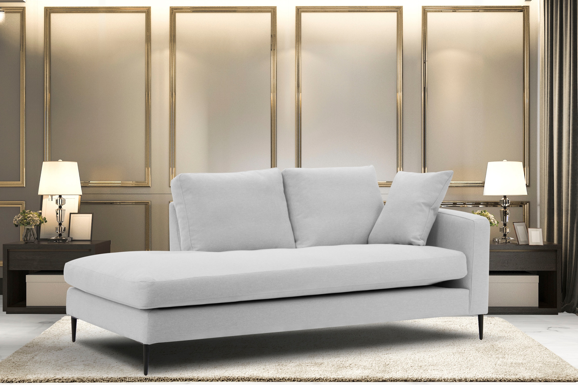 Home affaire Recamiere "Cozy Chaiselongue, Maße B/T/H: 195/97/80 cm" mit lo günstig online kaufen