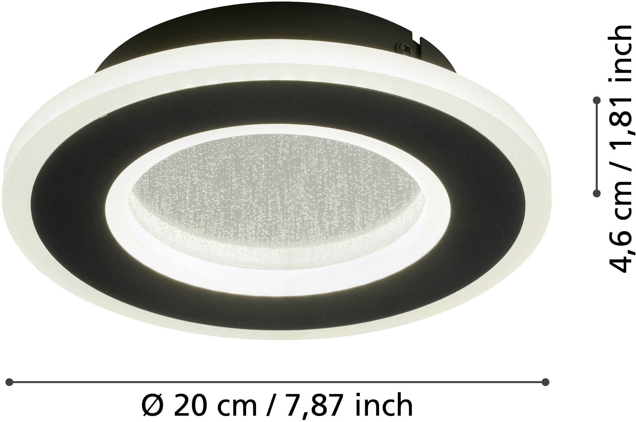 EGLO Wandleuchte »MACCHIONI Wandlampe - Stahl, Kunststoff - LED - 12W - IP20« LED-Modul 1 Stk. Neutralweiß Wandstrahler, Wandspot, Wohnzimmer, Flur, Ø20 x AL4,5 cm