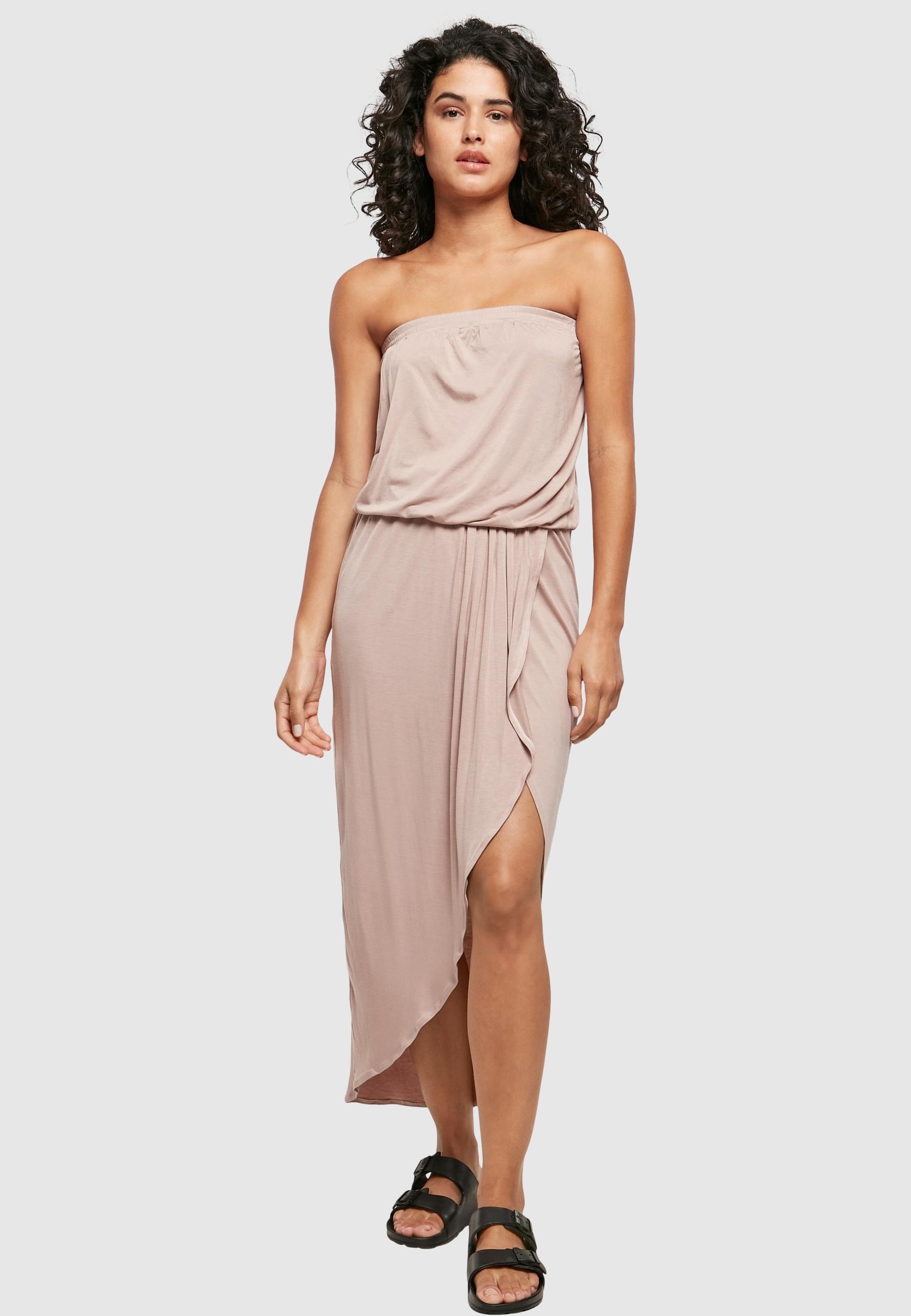 URBAN CLASSICS Shirtkleid »Urban Classics Damen Ladies Viscose Bandeau Dress«, (1 tlg.)