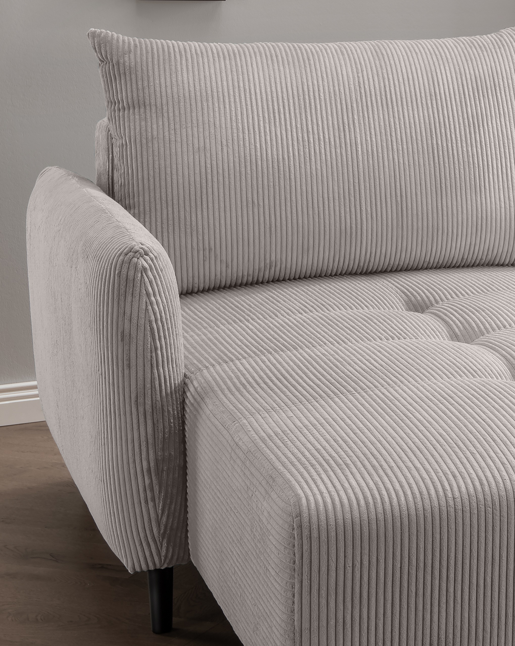 INOSIGN Ecksofa »Mara, L-Form, aktueller Cord Bezug und tolle Farben, schmale Armlehnen«, whlw. mit Bettfunktion,Recamiere links/rechts montierbar, Breite 238cm