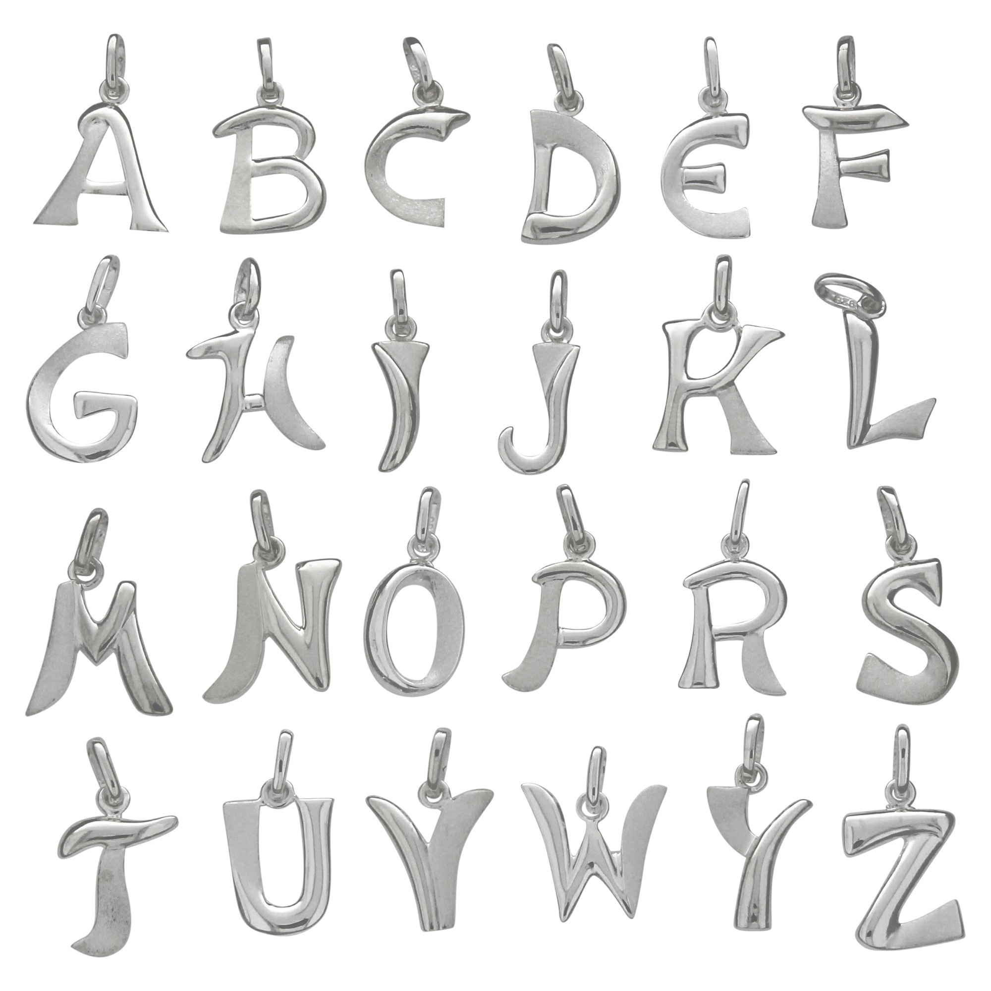 Kettenanhänger VIVANCE "925/- Sterling Silber Buchstabe", weiß, Schmuckanhänger, Damen, one-size, Silber 925 (Sterlingsilber), 0,7 g, Kettenanhänger