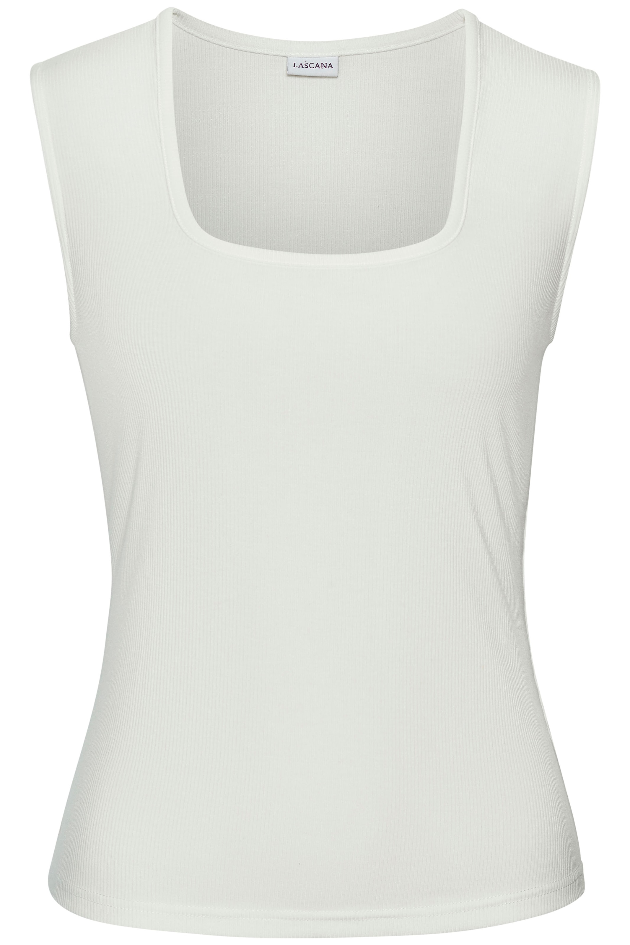 LASCANA Ripptanktop, mit Karree-Ausschnitt, elastisches Damentop, Basic, elegant