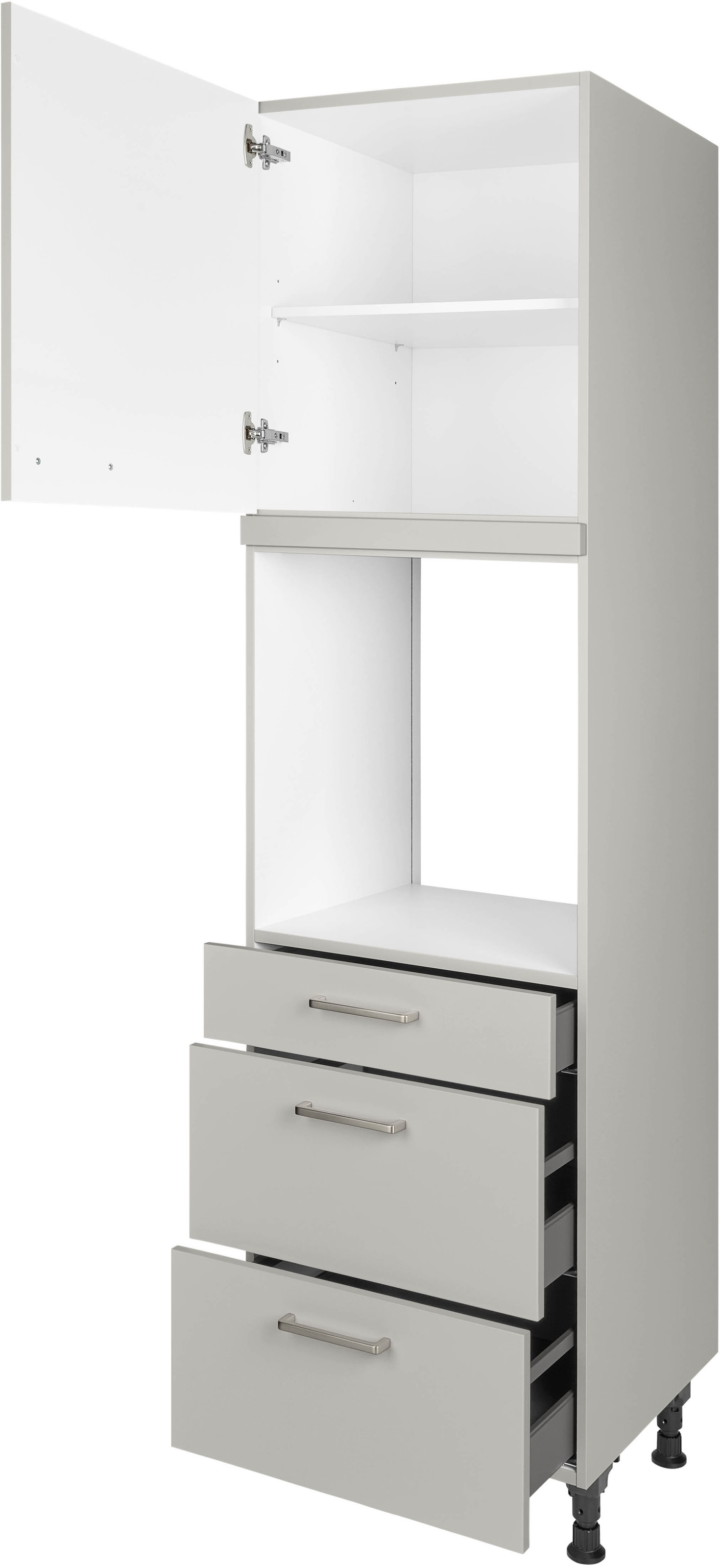 nobilia® Backofenumbauschrank »"Touch", Ausrichtung wählbar, mit Schublade und zwei Auszügen und«, einer Tür, vormontiert, Breite/Höhe: 60/216,6 cm