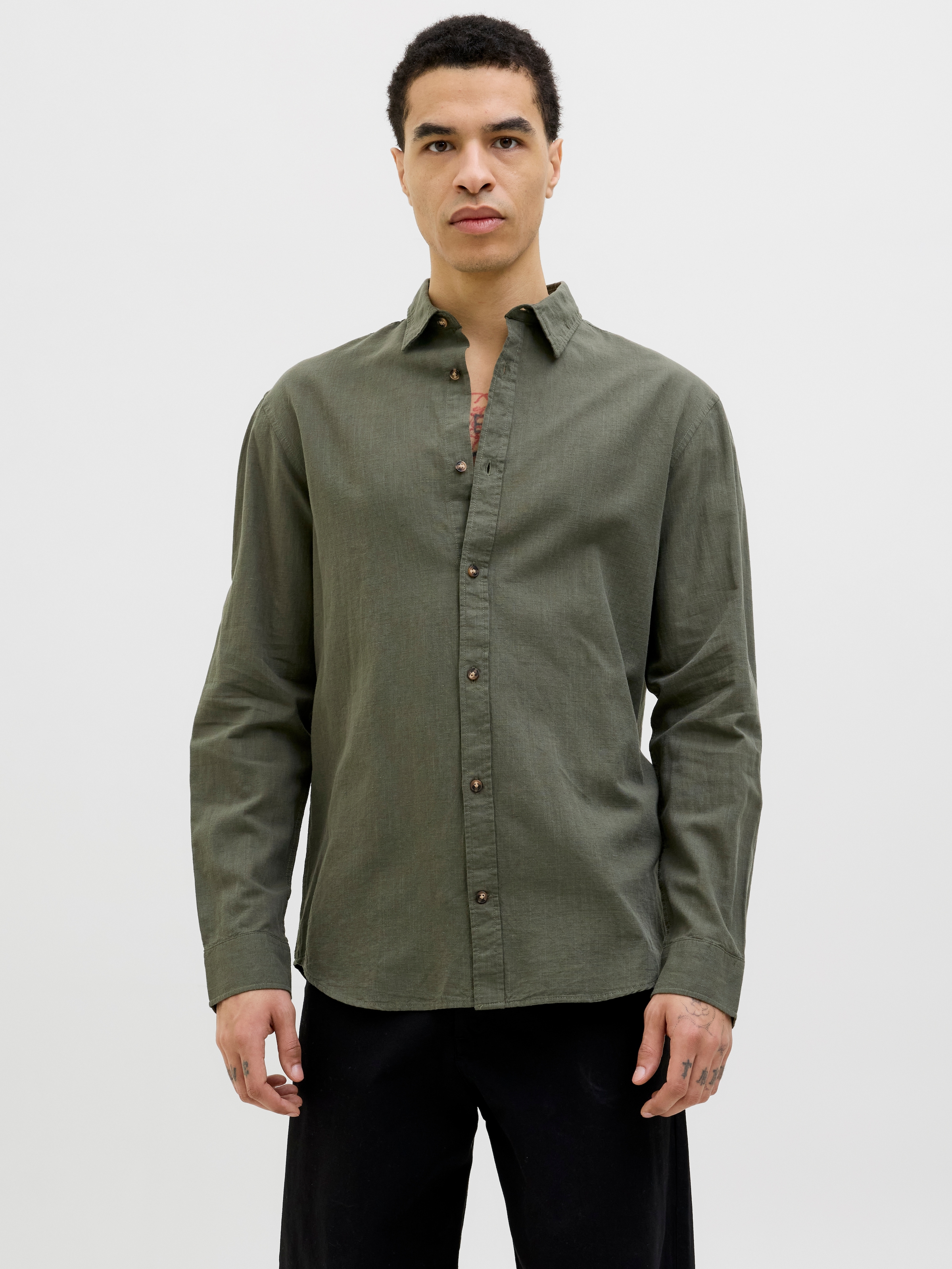 Jack & Jones Langarmhemd »JJESUMMER SHIRT LS SN«, mit Hemdkragen