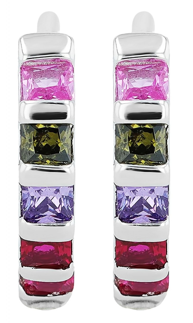 Paar Creolen ADELIA´S "Damen Creolen aus 925 Sterling Silber und Zirkonia Ø 10 mm", silber, Ohrringe, Damen, Damen, Silber 925 (Sterlingsilber) 6