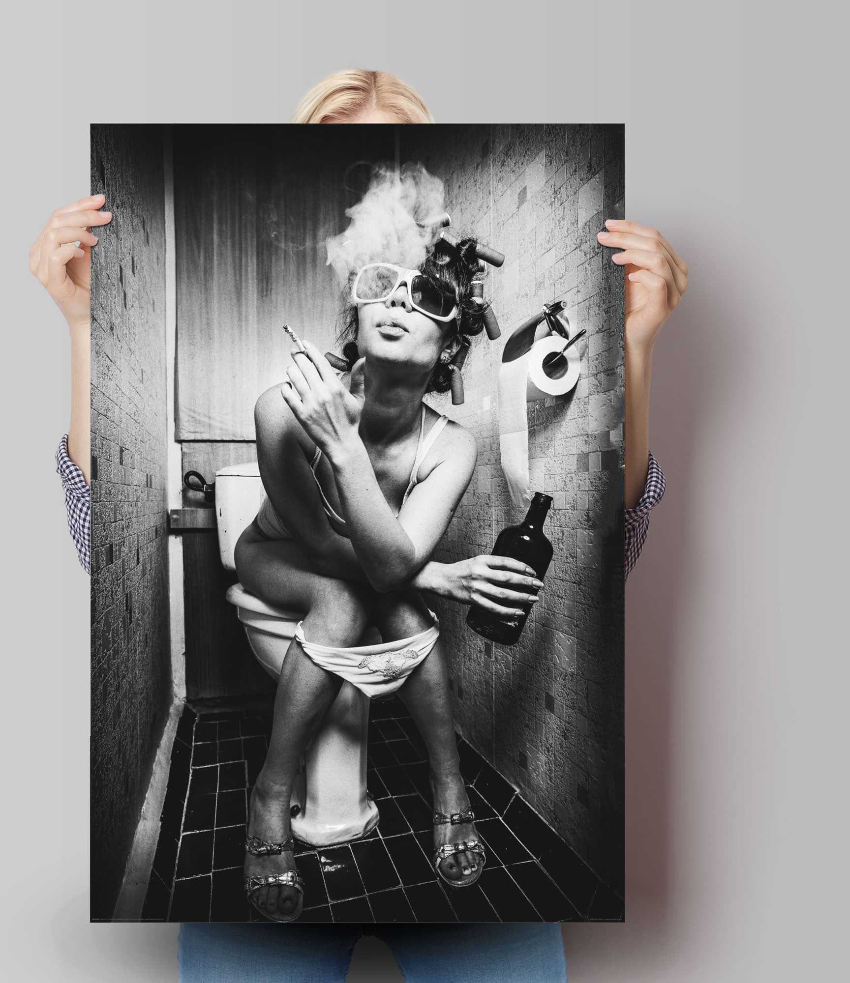 Reinders! Poster »Toiletten Business Poster für Toilettentür«, Bilder von Frauen-Foto-Frau-Menschen-Schwarz-Weiß, (1 St.)