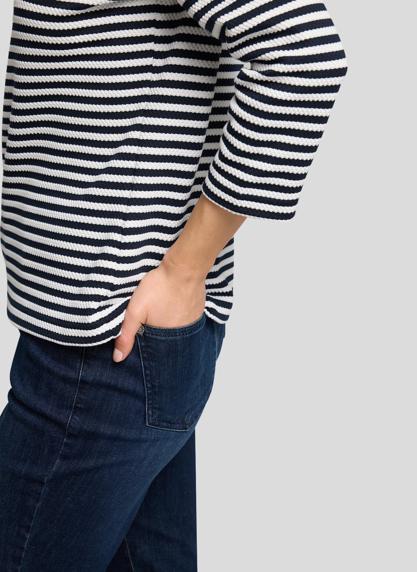 Rabe 3/4-Arm-Shirt mit Streifen Muster