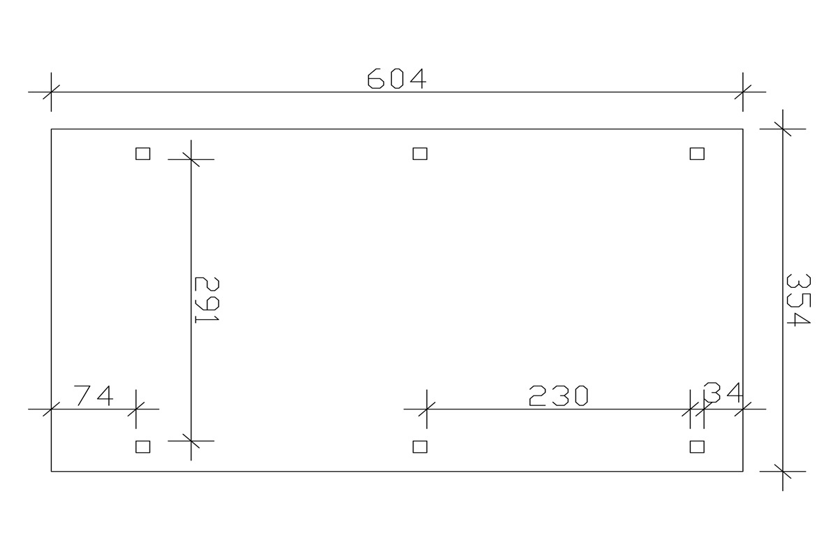 Skanholz Einzelcarport »Emsland«, Leimholz-Nordisches Fichtenholz, 291 cm, weiß