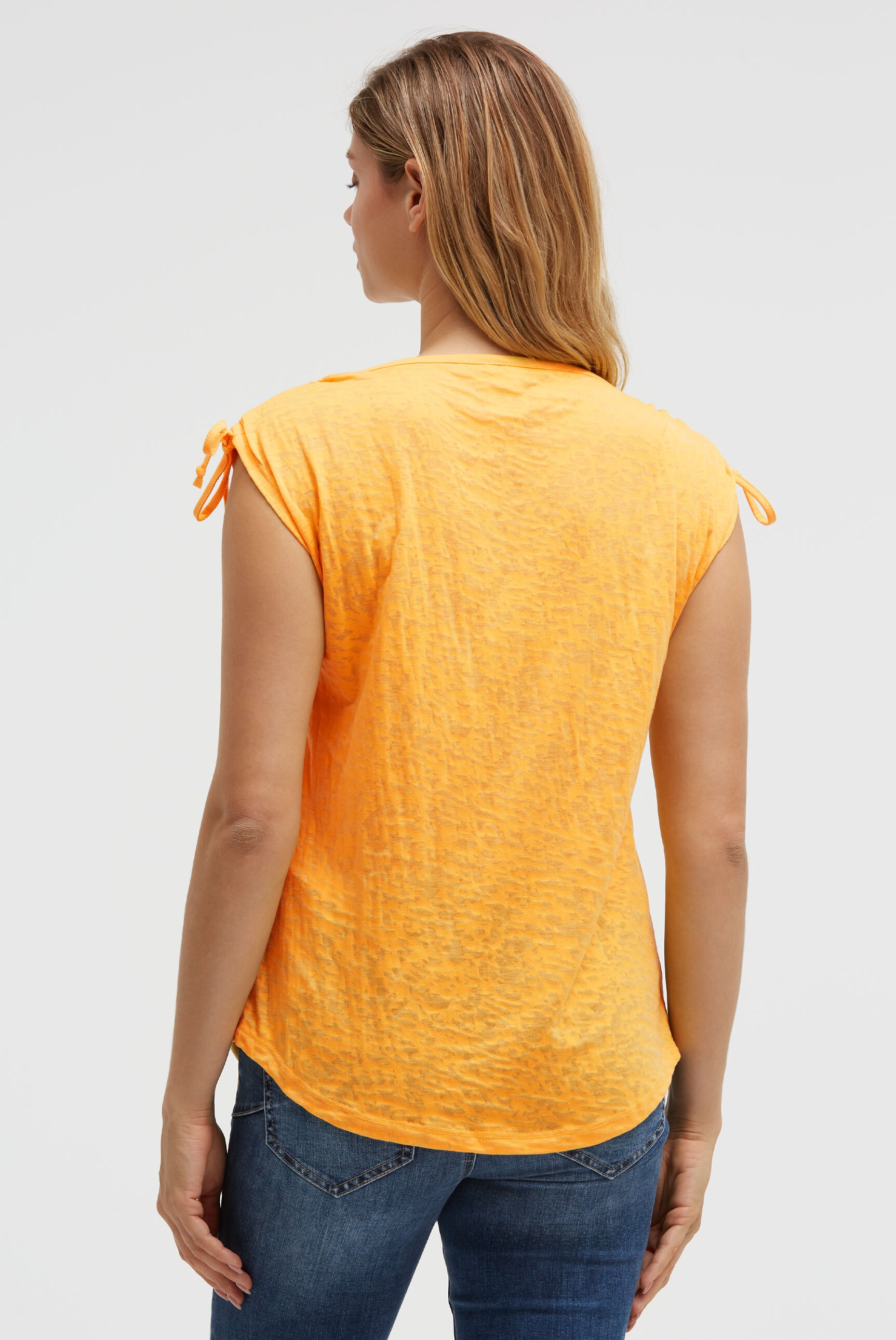 SOCCX Rundhalsshirt mit Ausbrenner-Effekten